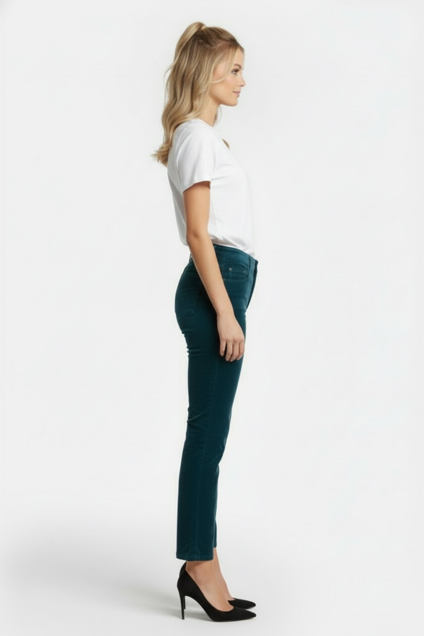 BROOKE CORD TROUSER DARK TEAL 3