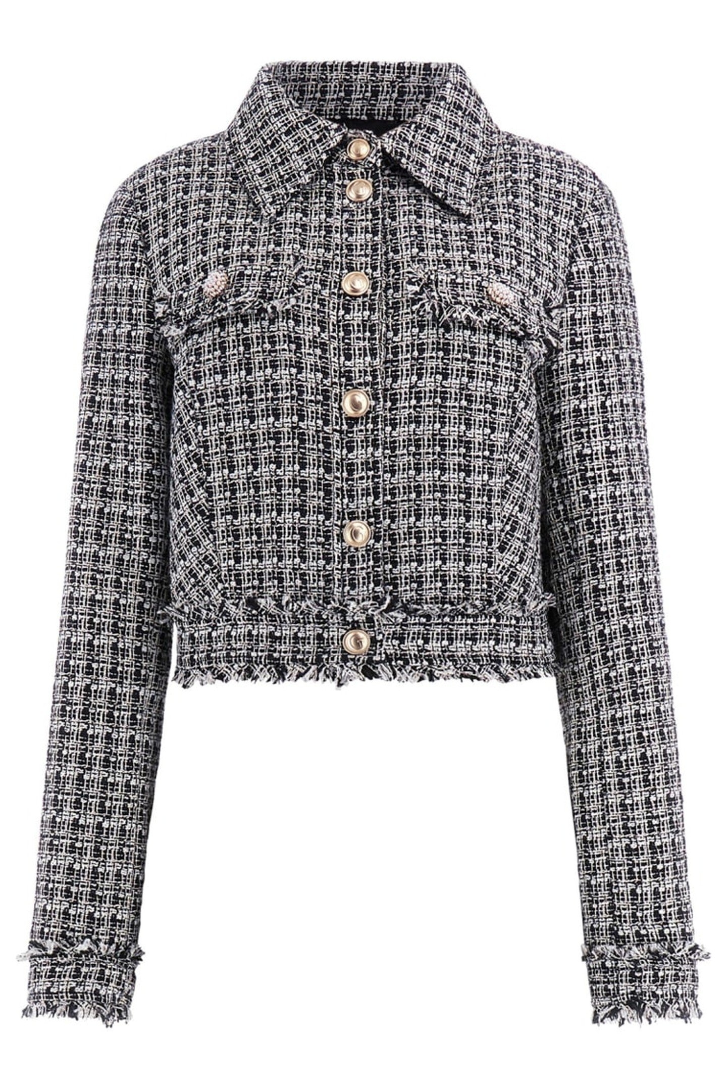 GUESS ECO DAPHNEE CROPPED JACK BLACK AND WHITE TWEE 6