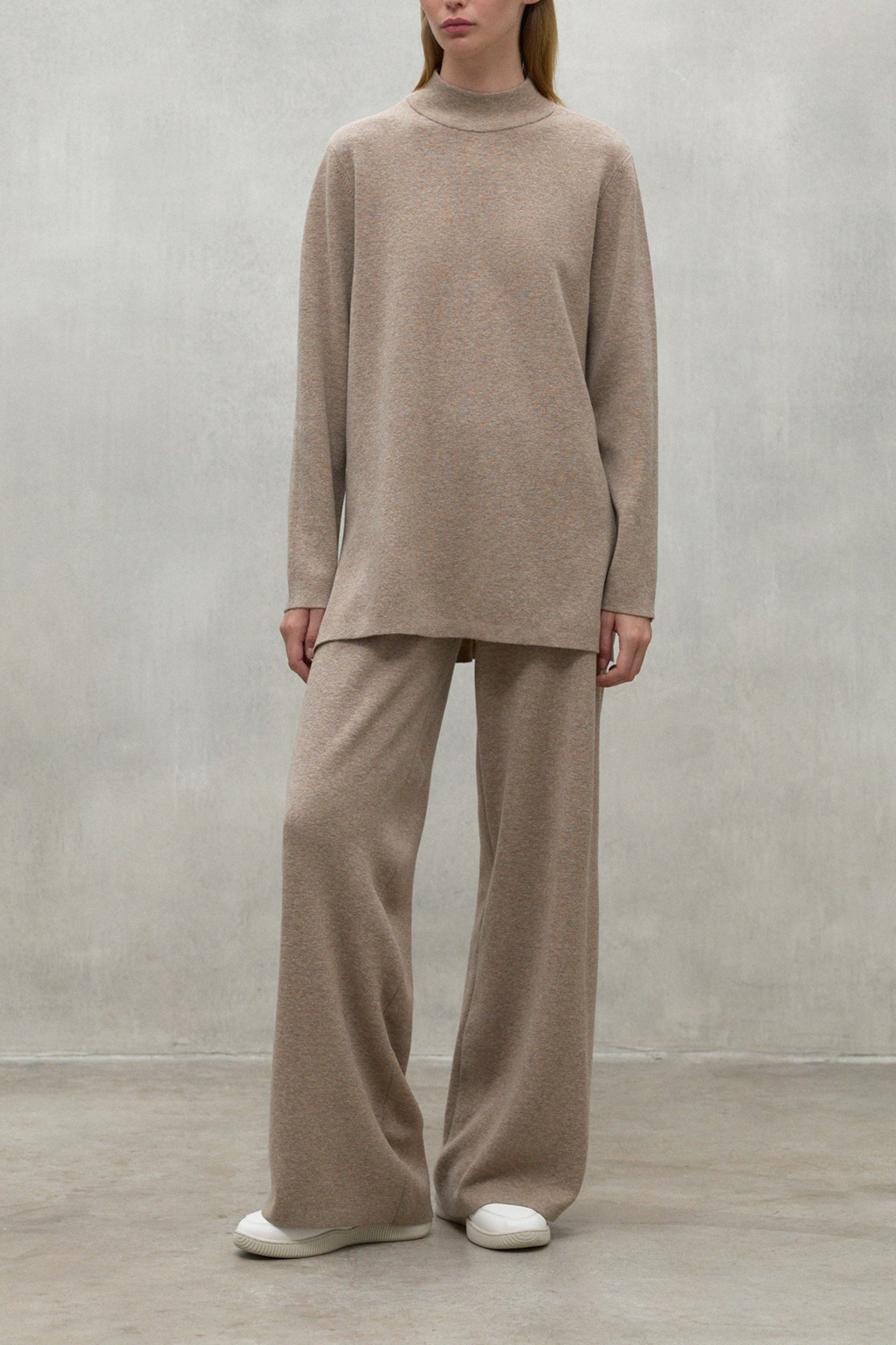 PALNAALF KNIT DARK SAND MELANGE 1