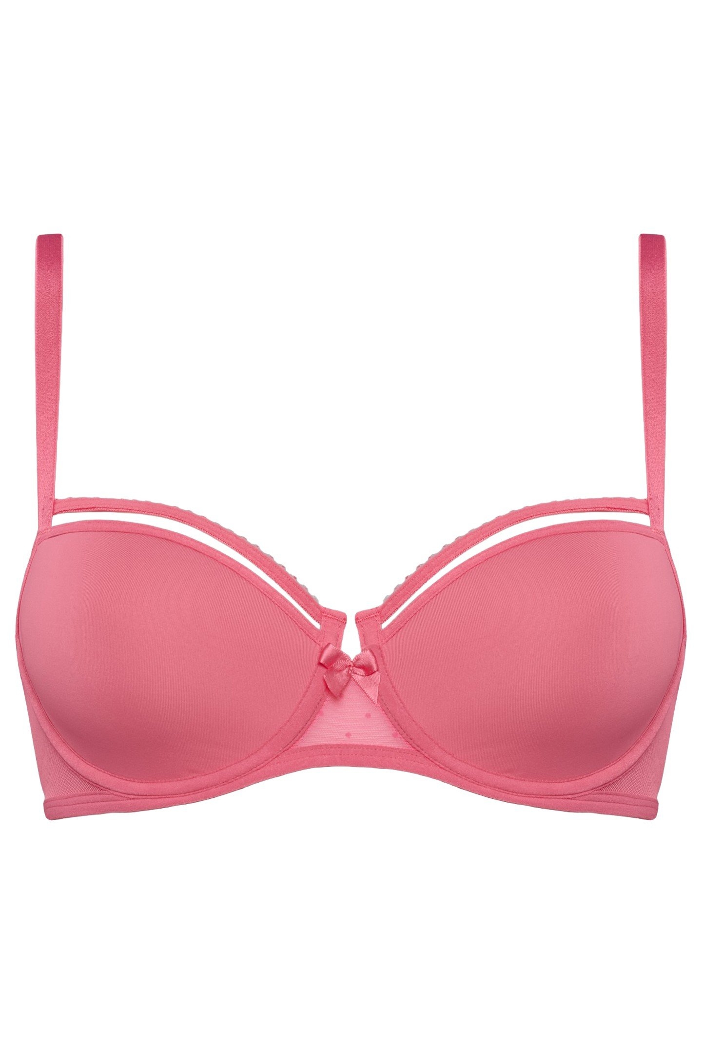 PEEKABOO BRA PLUNGE BALCONY WIRED PADDED PINK 3