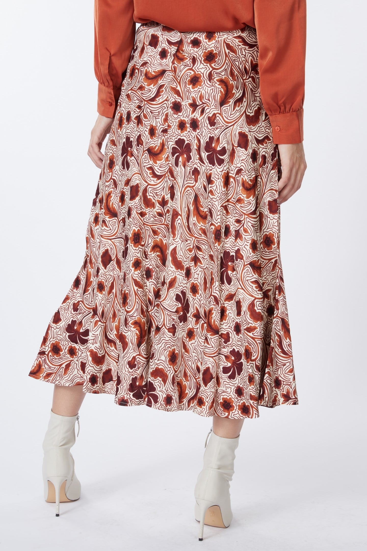 SKIRT LONG AUTUMN FLOWER PRINT PRINT 3