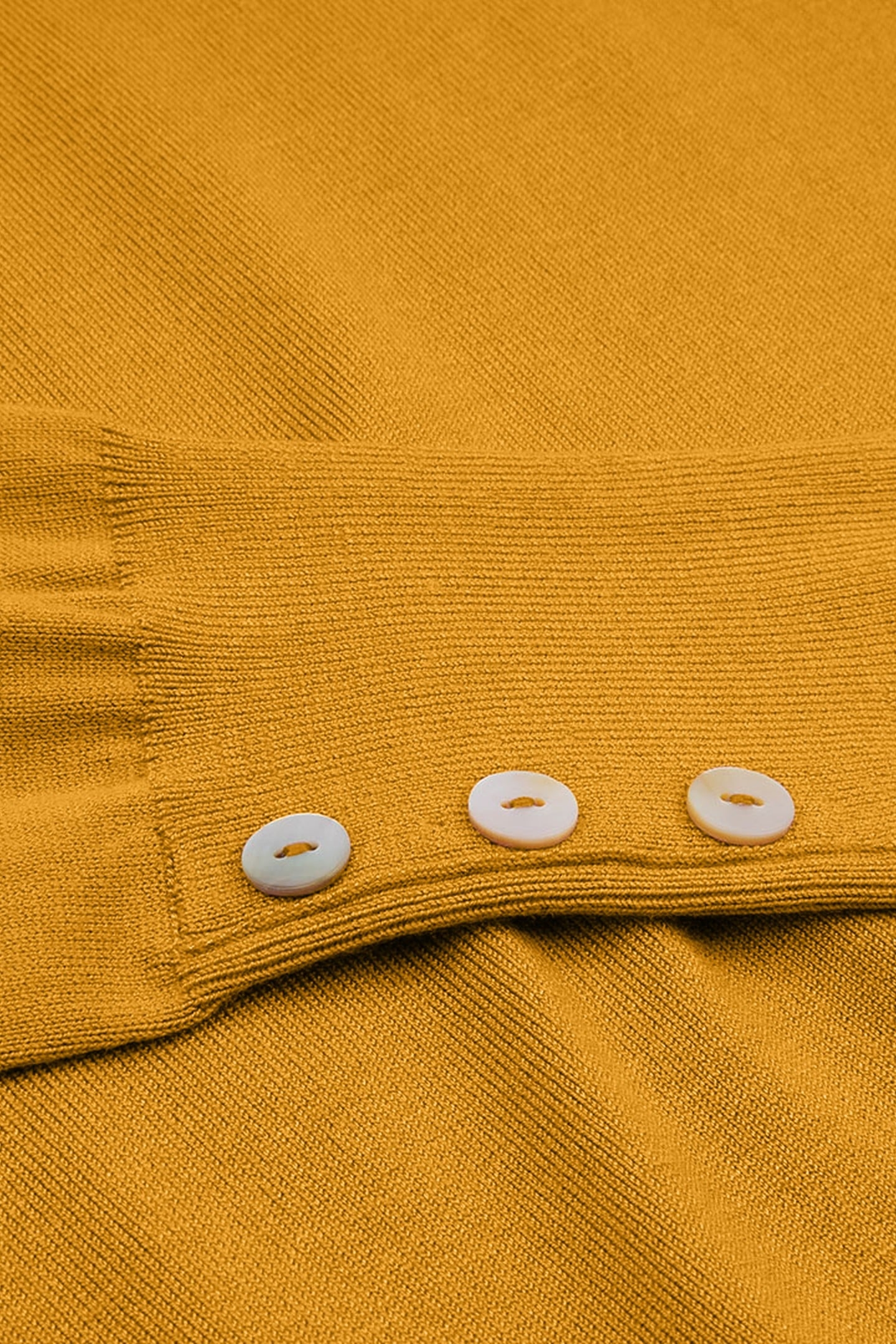 SWEATER BASIC BUTTON SLVE CUFF MUSTARD 2