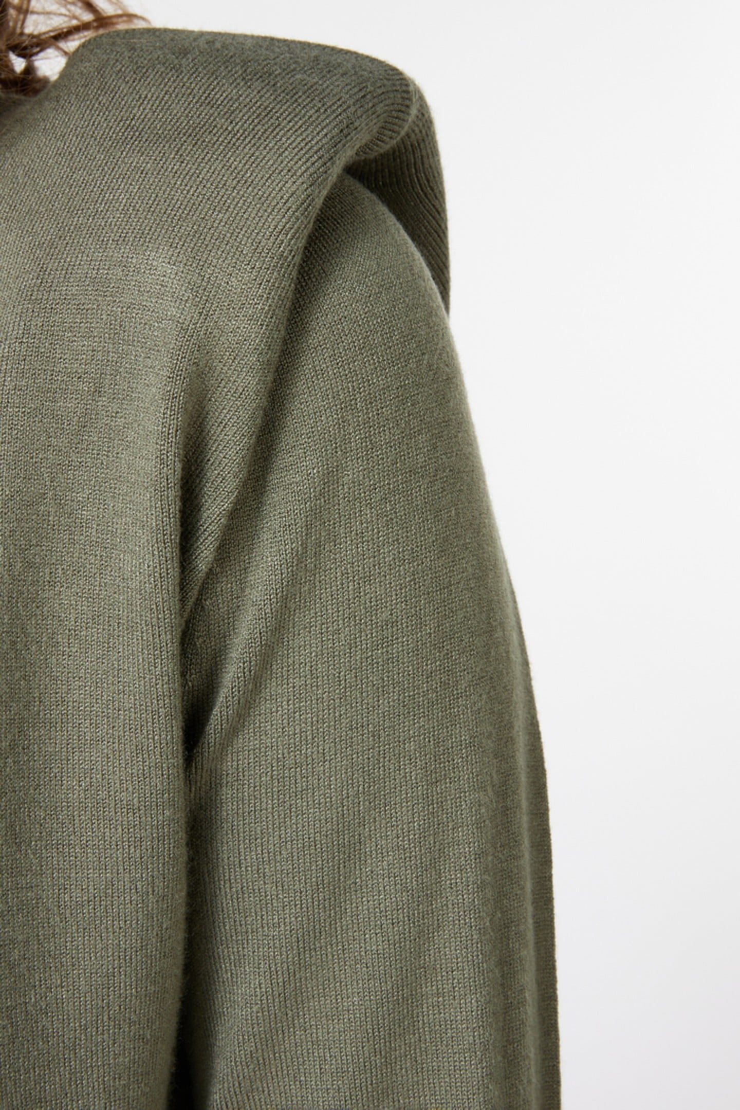 SWEATER BASIC SHOULDER PADS LEAF GREEN 5