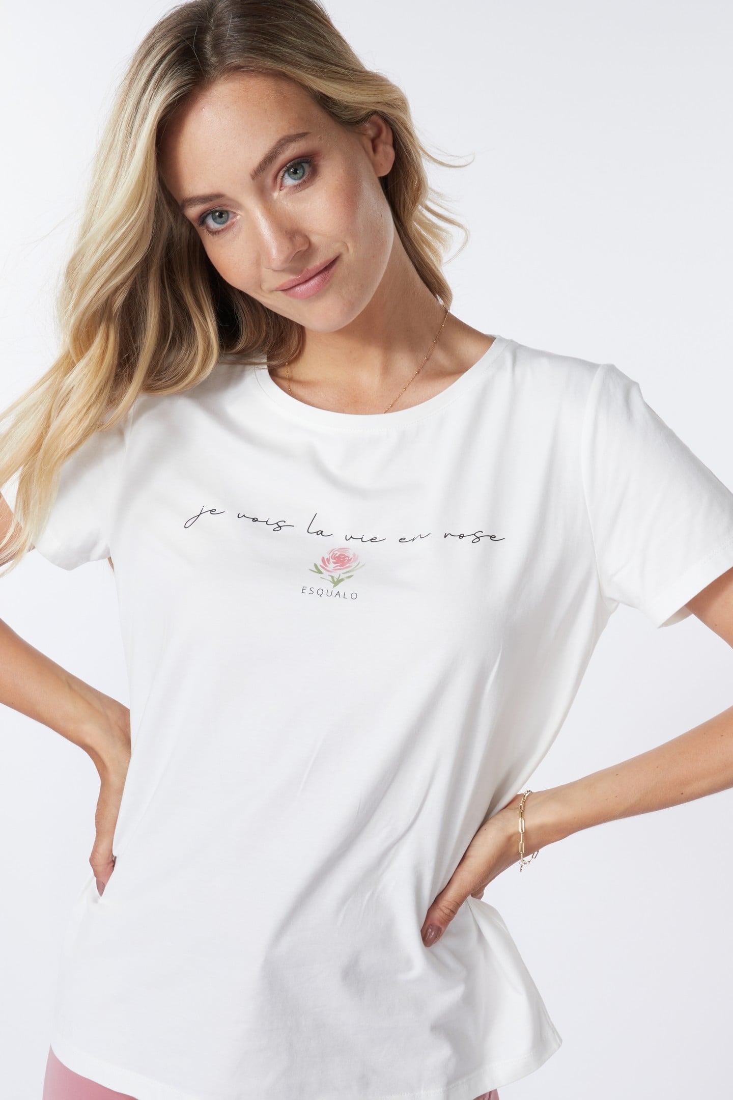 T-SHIRT FOIL "LA VIE EN ROSE" OFF WHITE 4