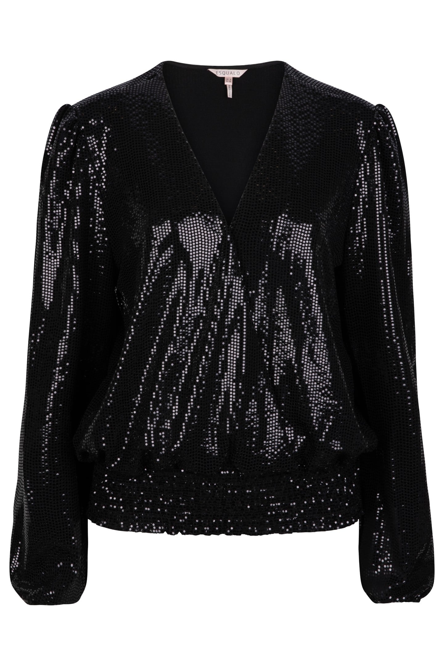 BLOUSE SEQUINS STRETCH BLACK 1