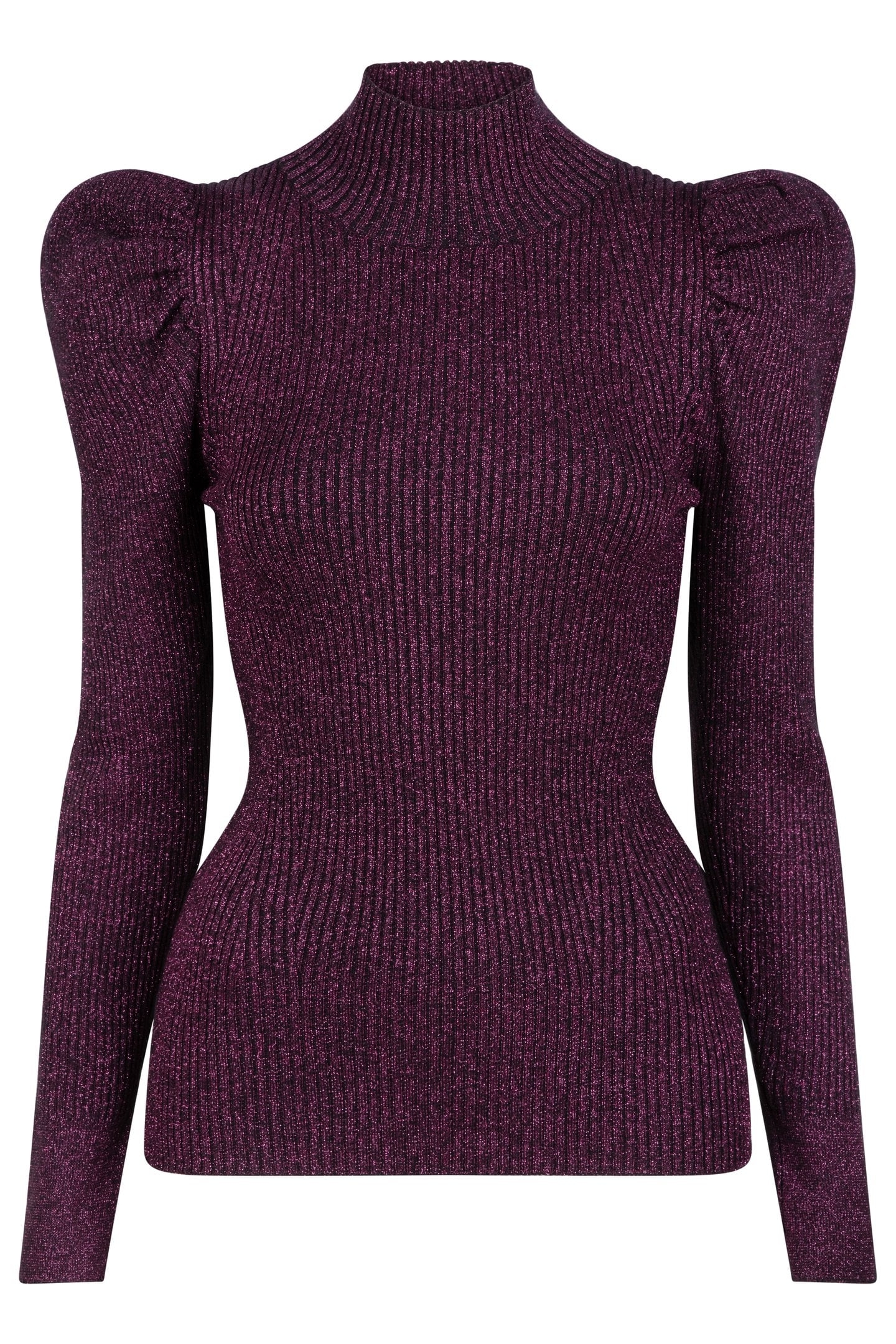 SWEATER MOCK NECK LUREX BLACK / PINK 1