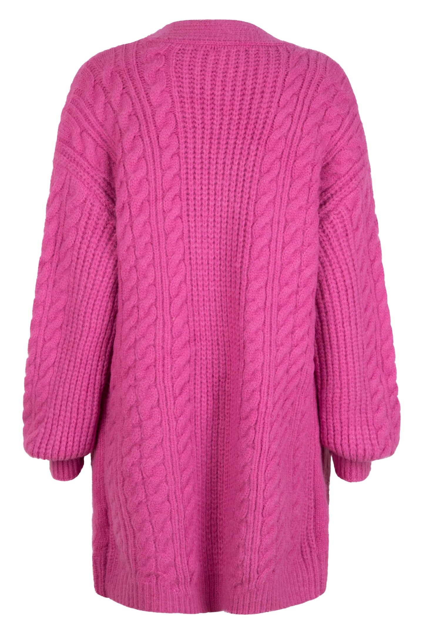 CARDIGAN CABLE KNIT POCKETS PINK 6