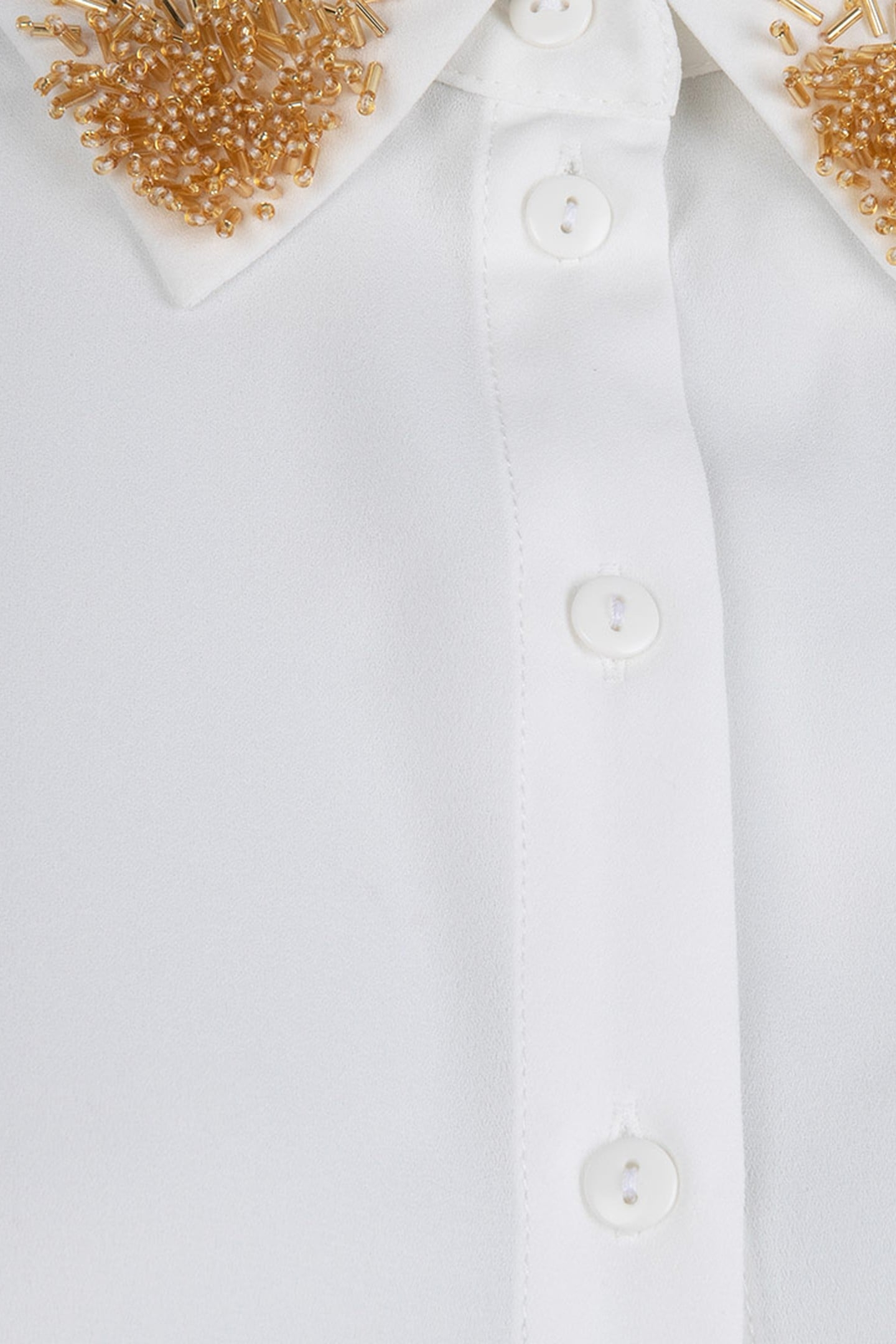 BLOUSE PUFF SLEEVE SEQUINS COLLAR OFF WHITE 3