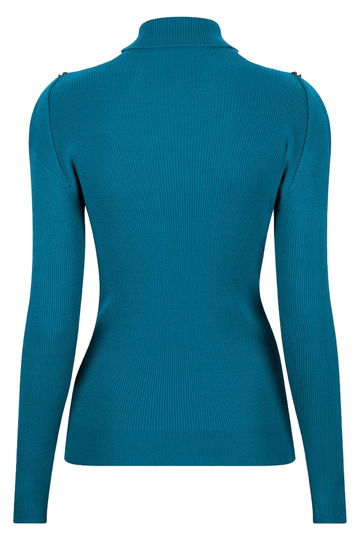 TOP RIB SLV/LSS BUTTONS COL PETROL 2