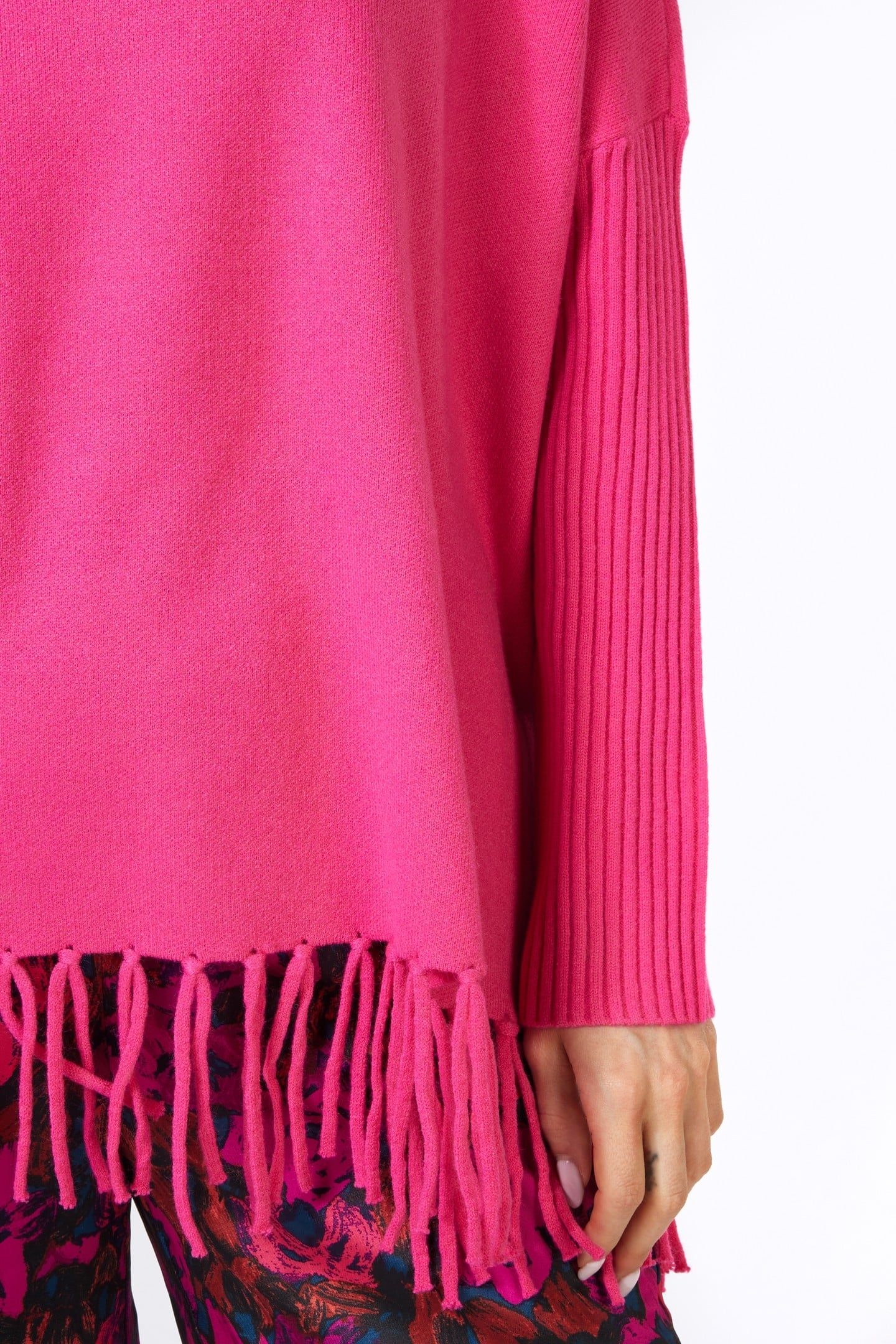 SWEATER COL FRINGES FUCHSIA 8