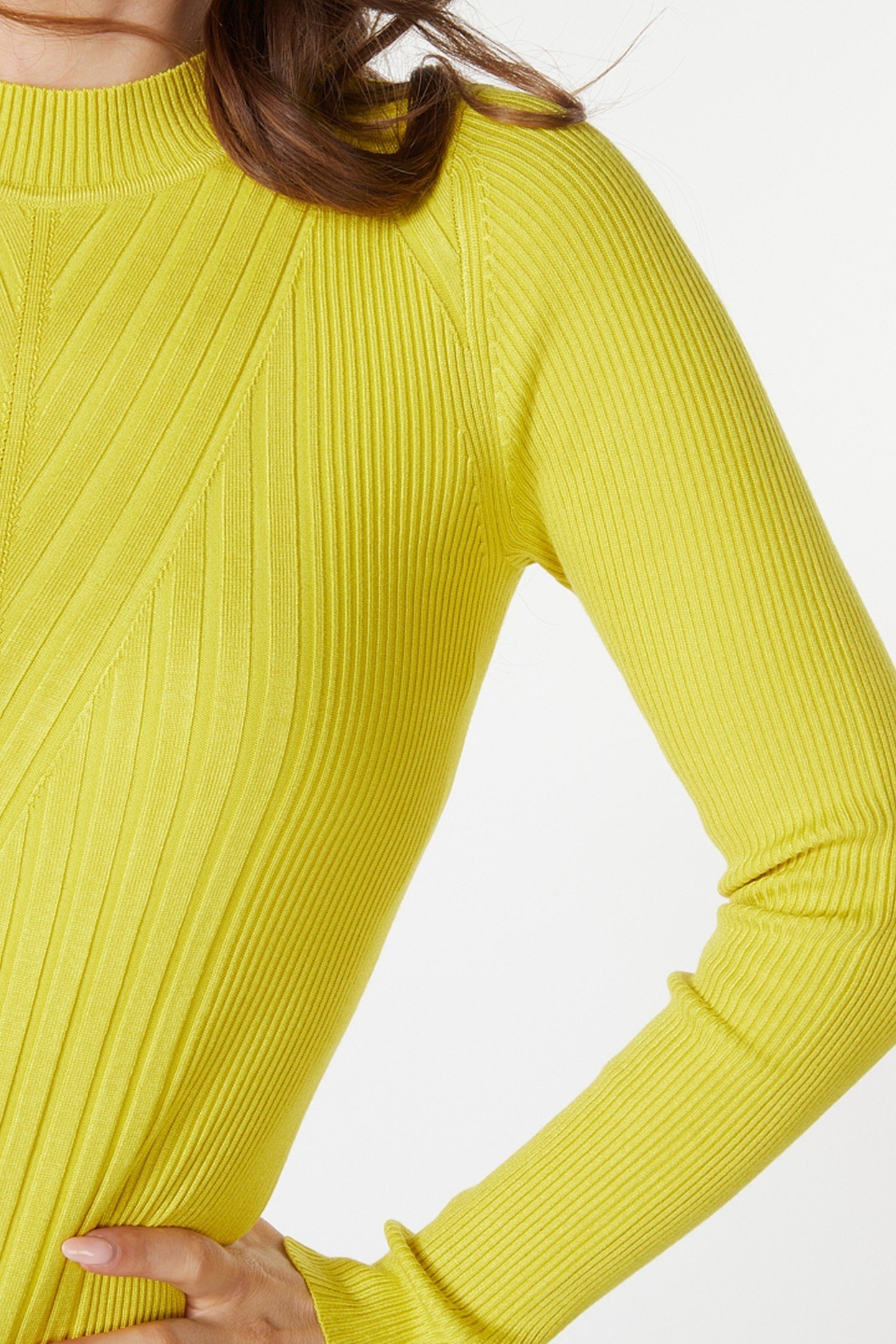 SWEATER TOP FANCY RIB BASIC KNIT WARM OLIVE 5