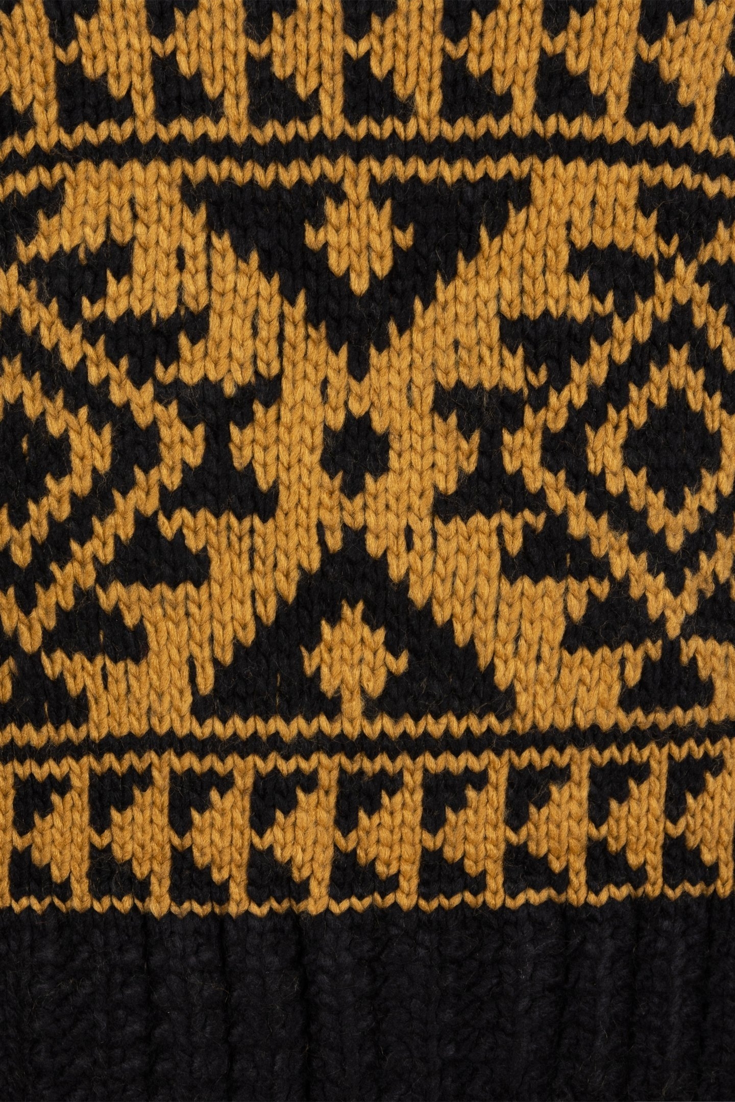 SWEATER JACQUARD FRINGES BLACK / OLIVE 8