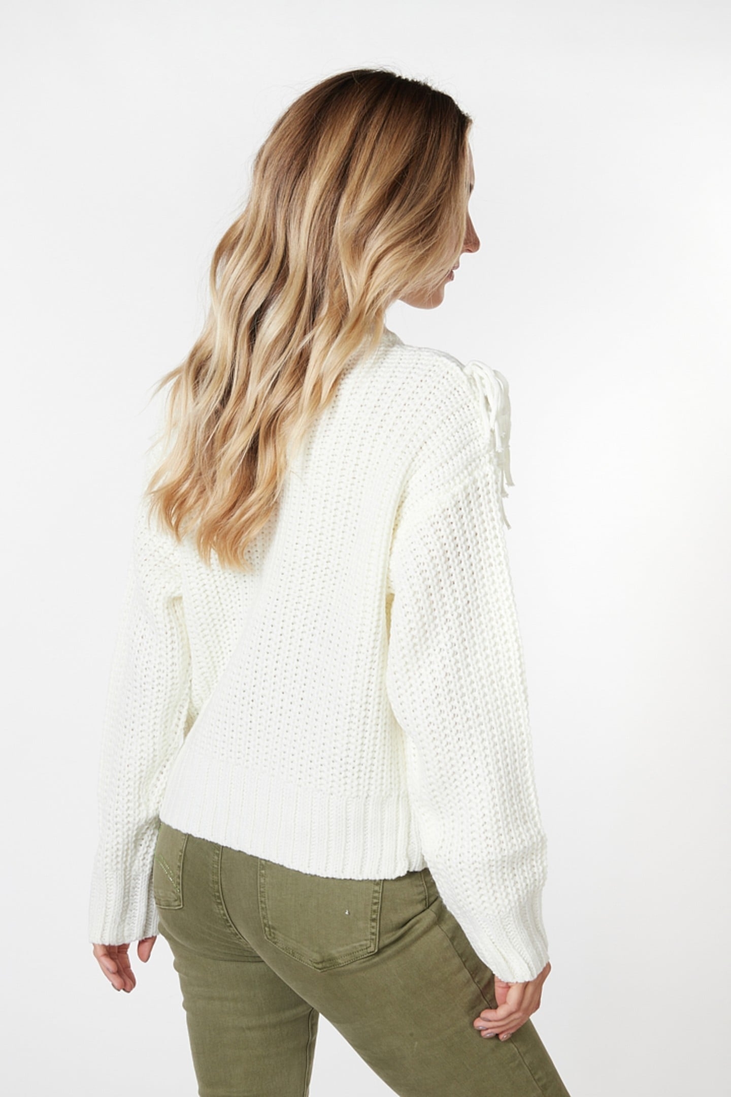 SWEATER CABLE FRINGES OFF WHITE 4