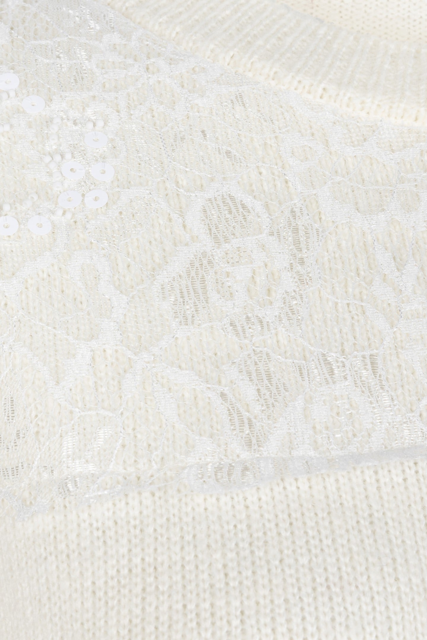 SWEATER KNIT LACE OFF WHITE 7