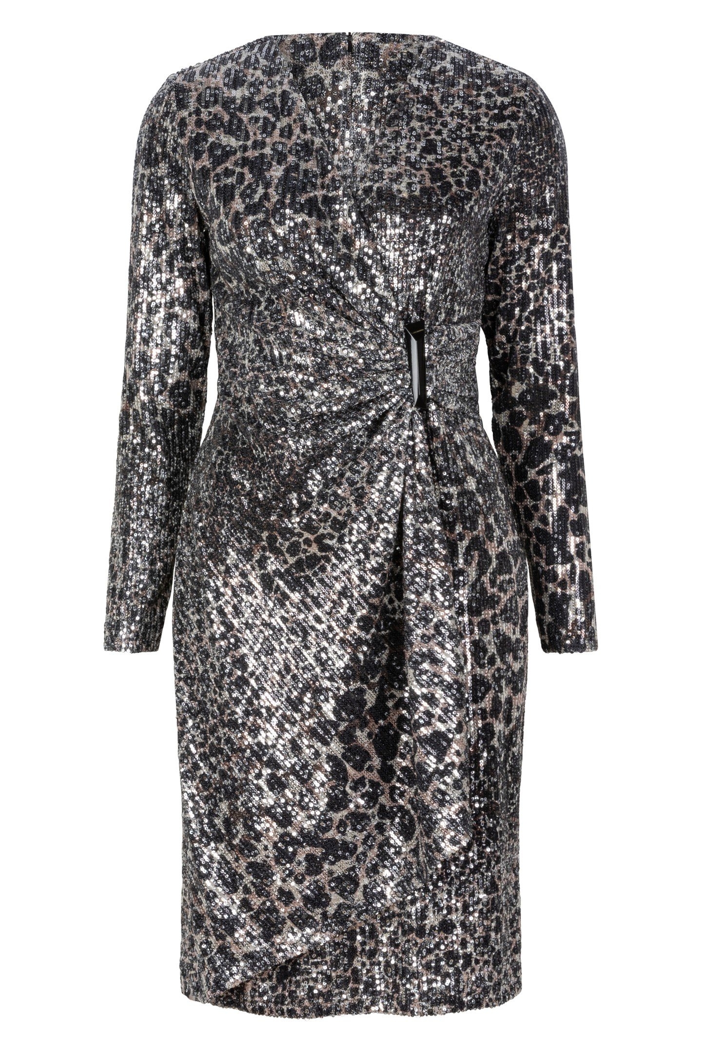 DRESS SEQUINS SCATTERED ILLUSION PRINT 5