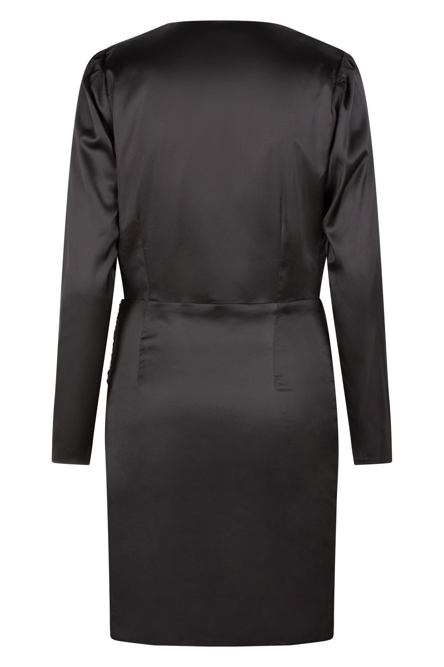 DRESS OVERLAP GATHERING BLACK 5