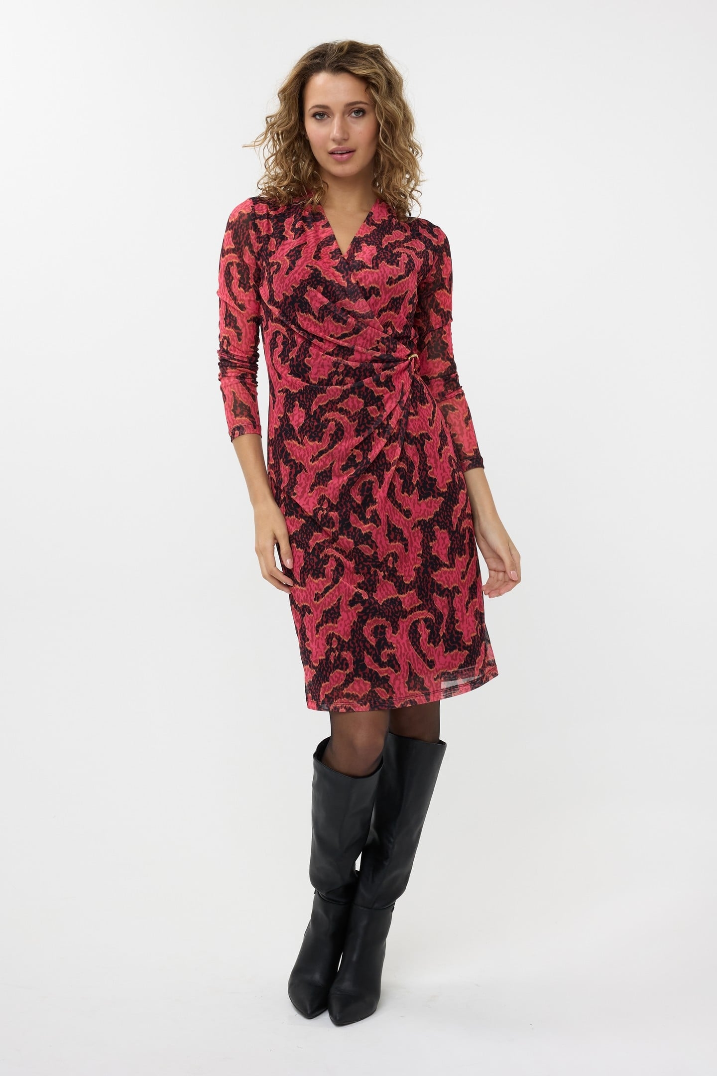 DRESS MESH WRAP OVER PRINT 1