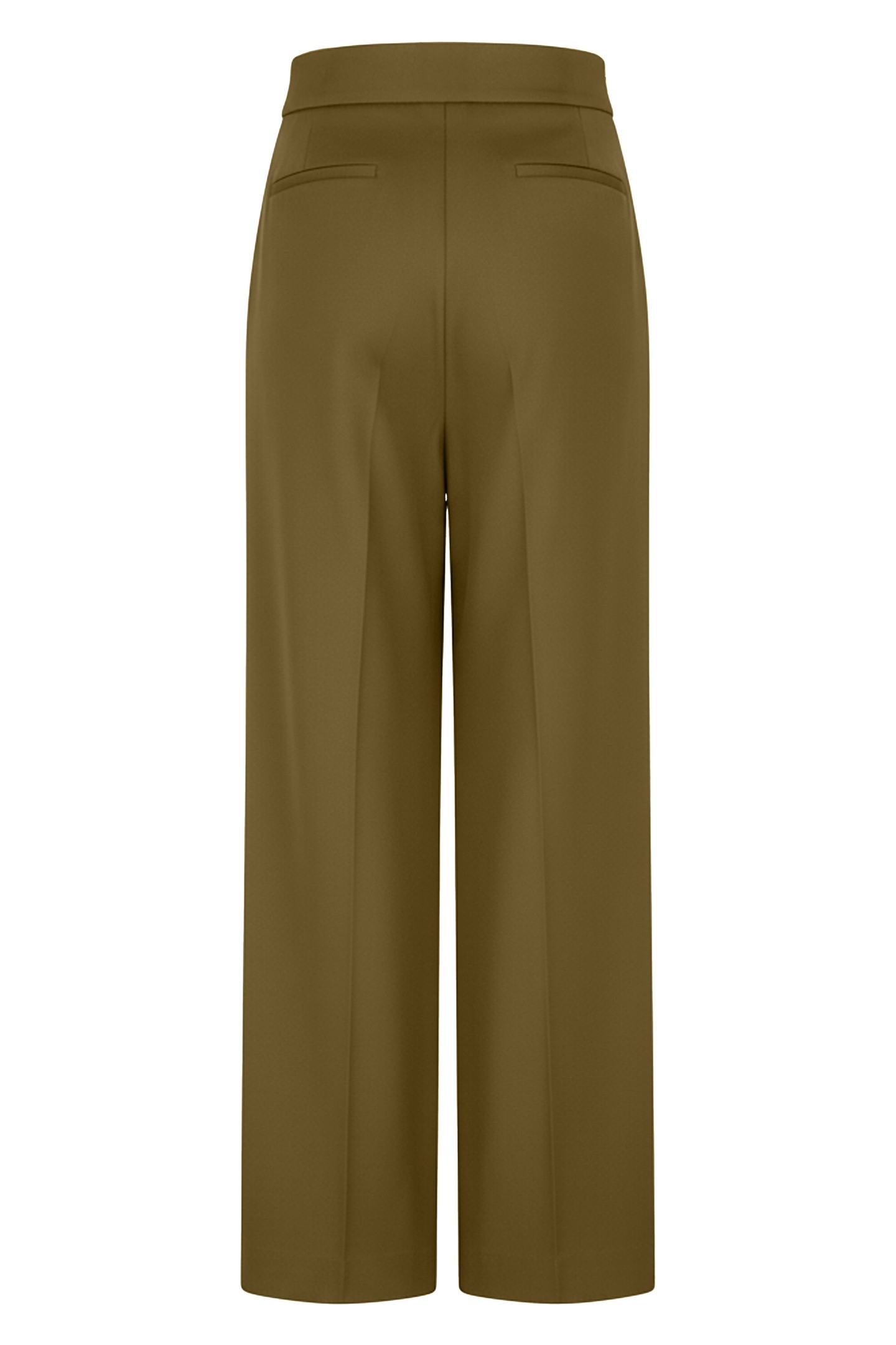 TROUSERS HIGH WAIST WIDE CITY MOSS GREEN 2