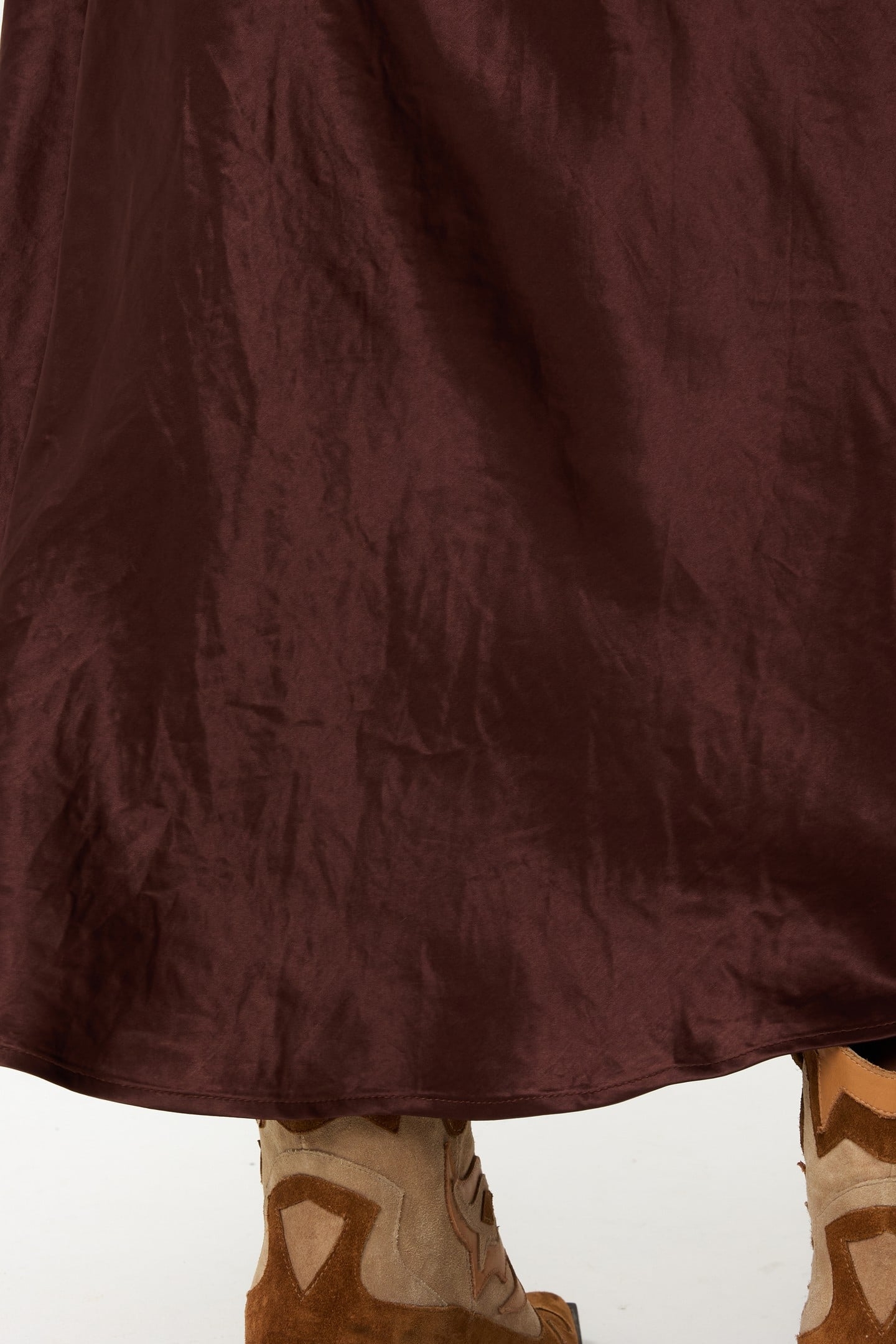 SKIRT CRUSHED SATIN CHOCOLATE 7