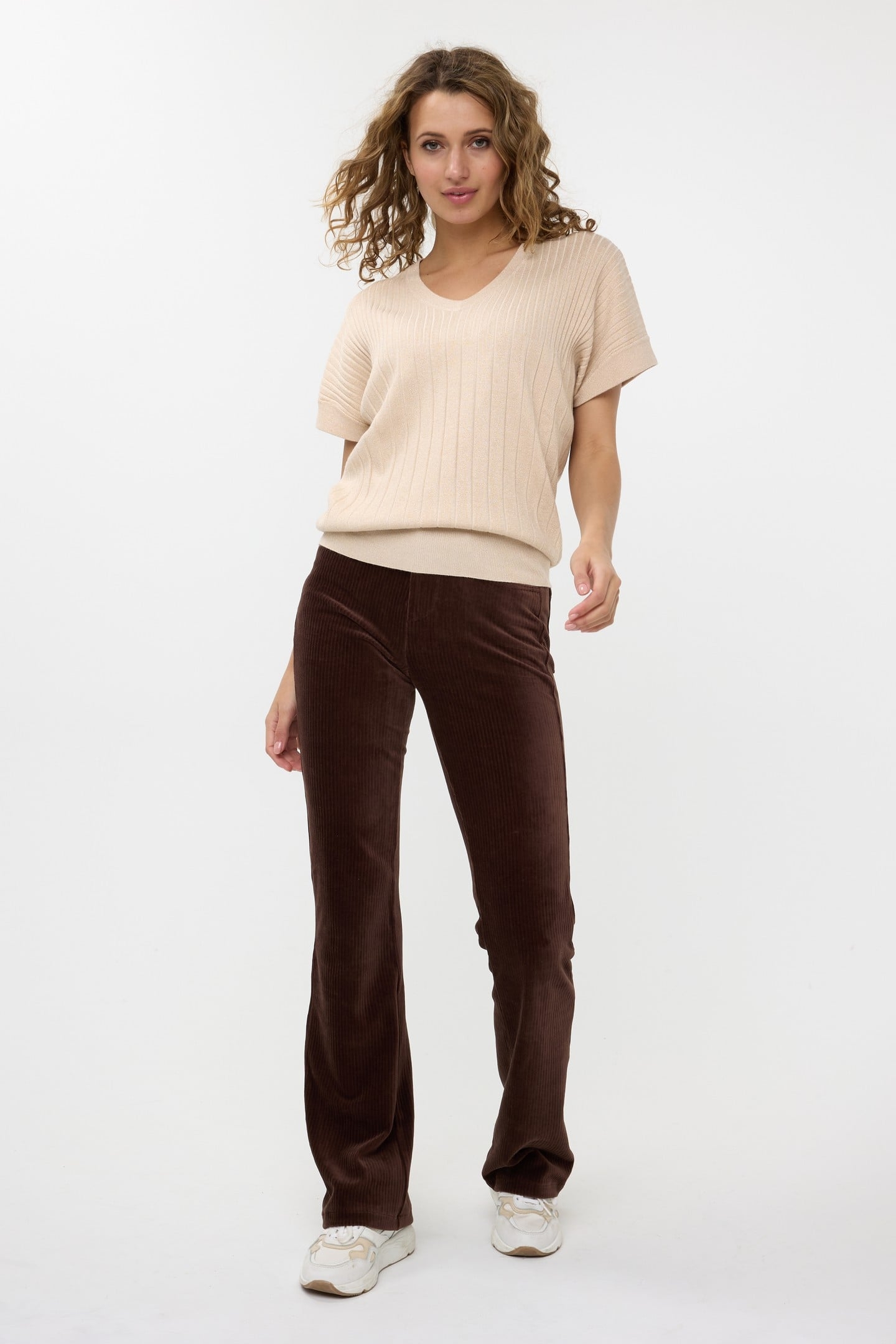 TROUSERS RIB FLAIR CHOCOLATE 2