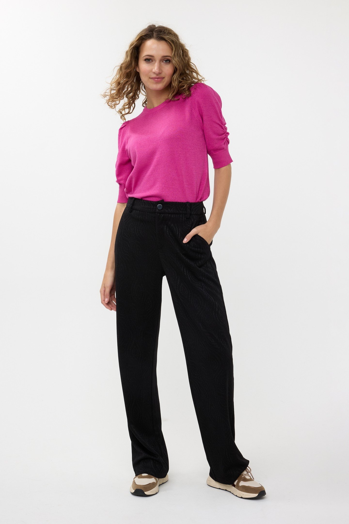 SWEATER S/SLVE LUREX NEON CERISE 2