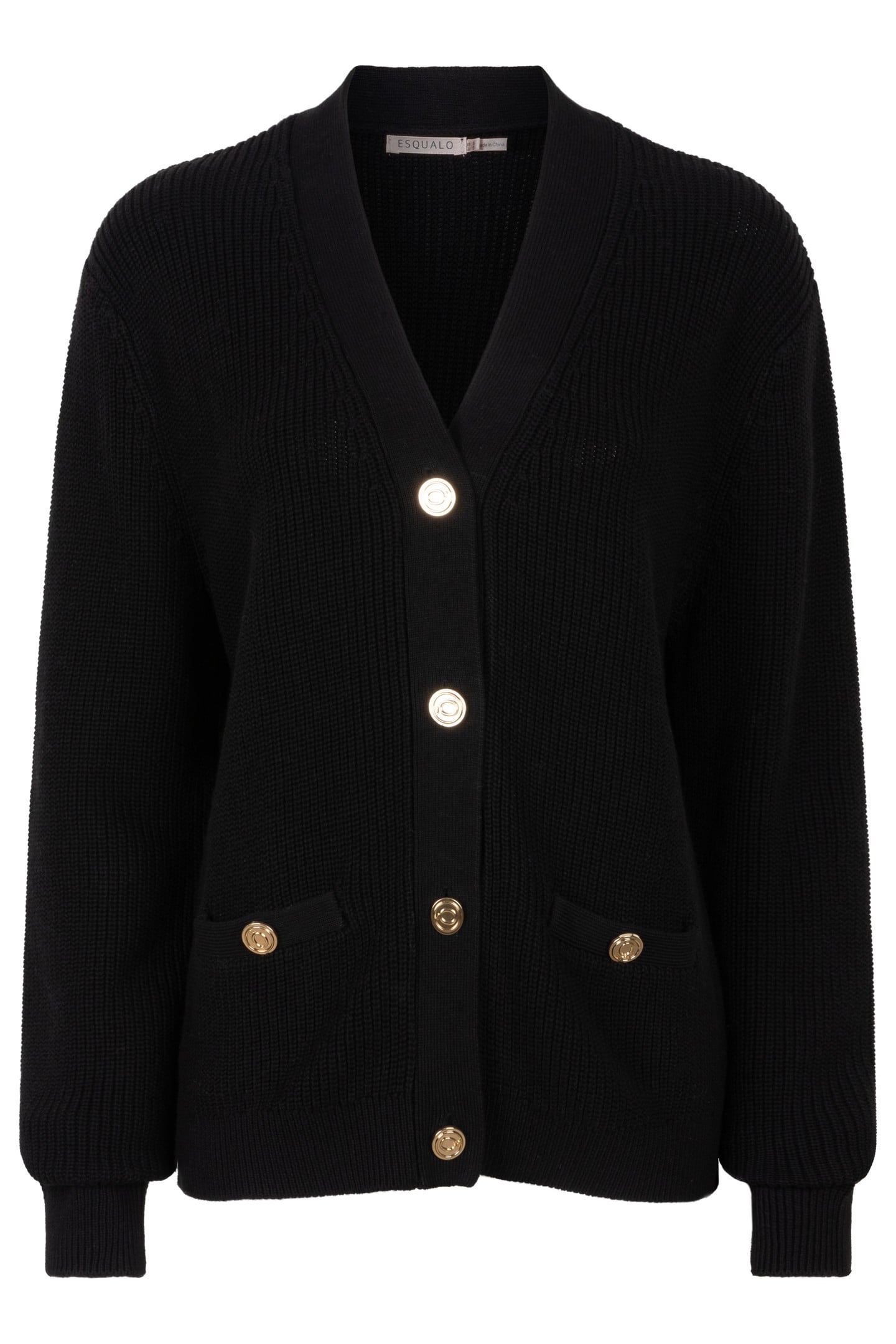 CARDIGAN V-NECK BUTTONED BLACK 5