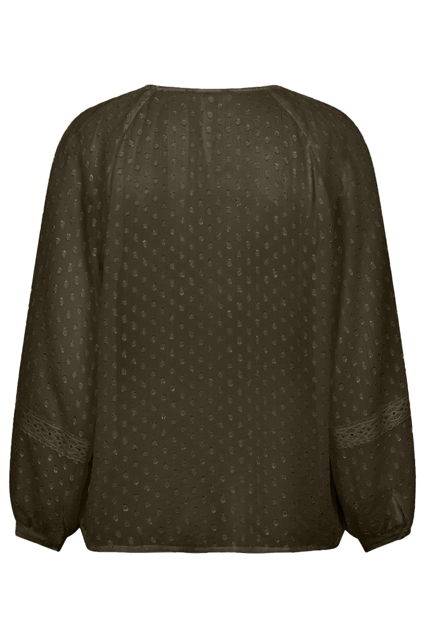 BLOUSE PLUMETIS EMBROIDERY TAPE GREEN 2