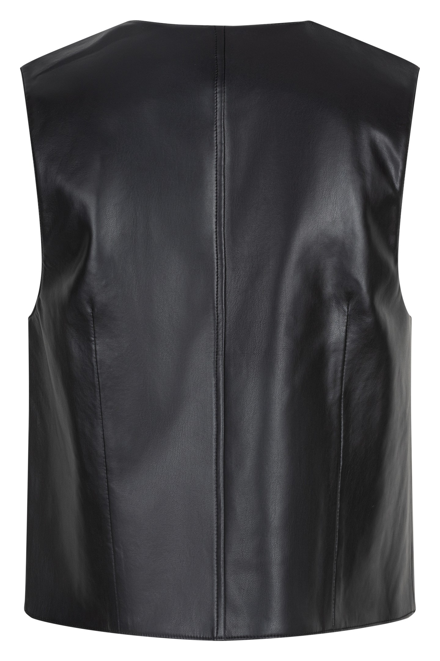 GILET SHORT VEGAN LEATHER BLACK 5
