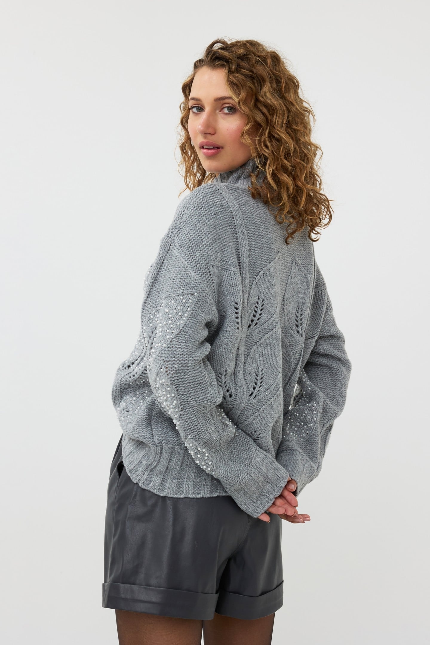 SWEATER MELANGE COL PEARL GREY 3