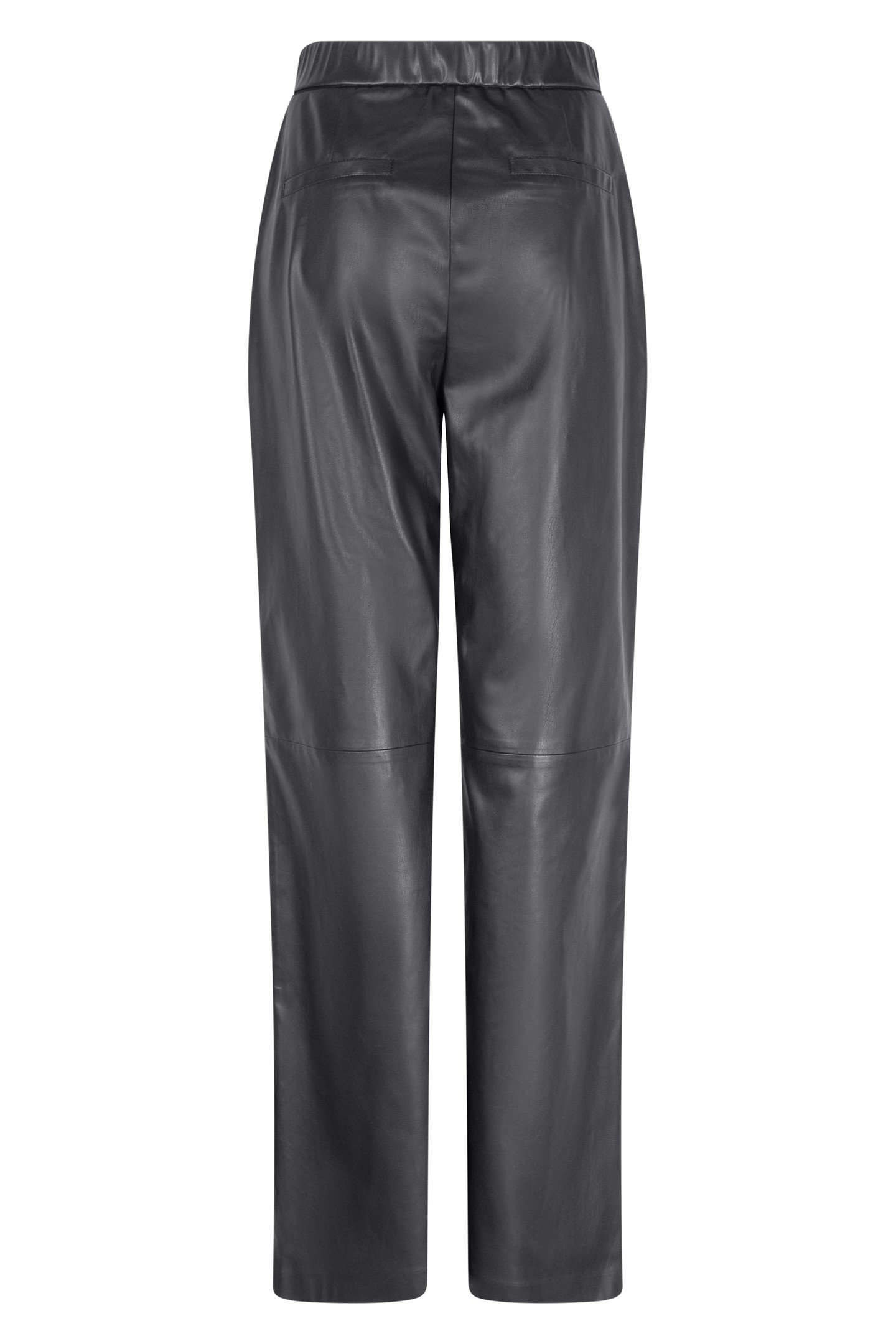 TROUSERS WIDE VEGAN LEATHER GREY 2