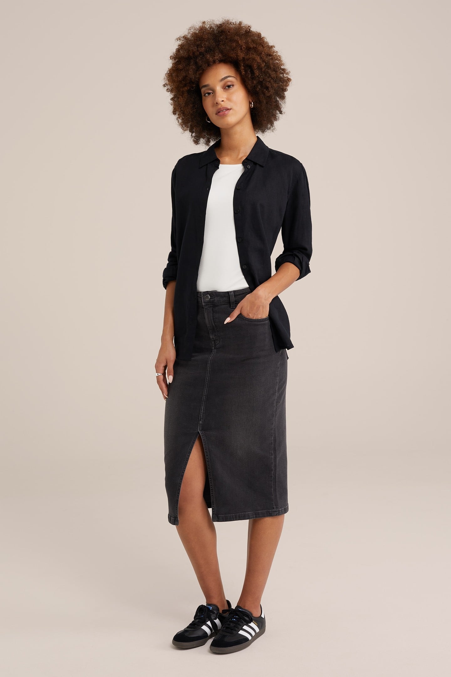 SKIRT MEDIUM LENGTH DARK GREY 4