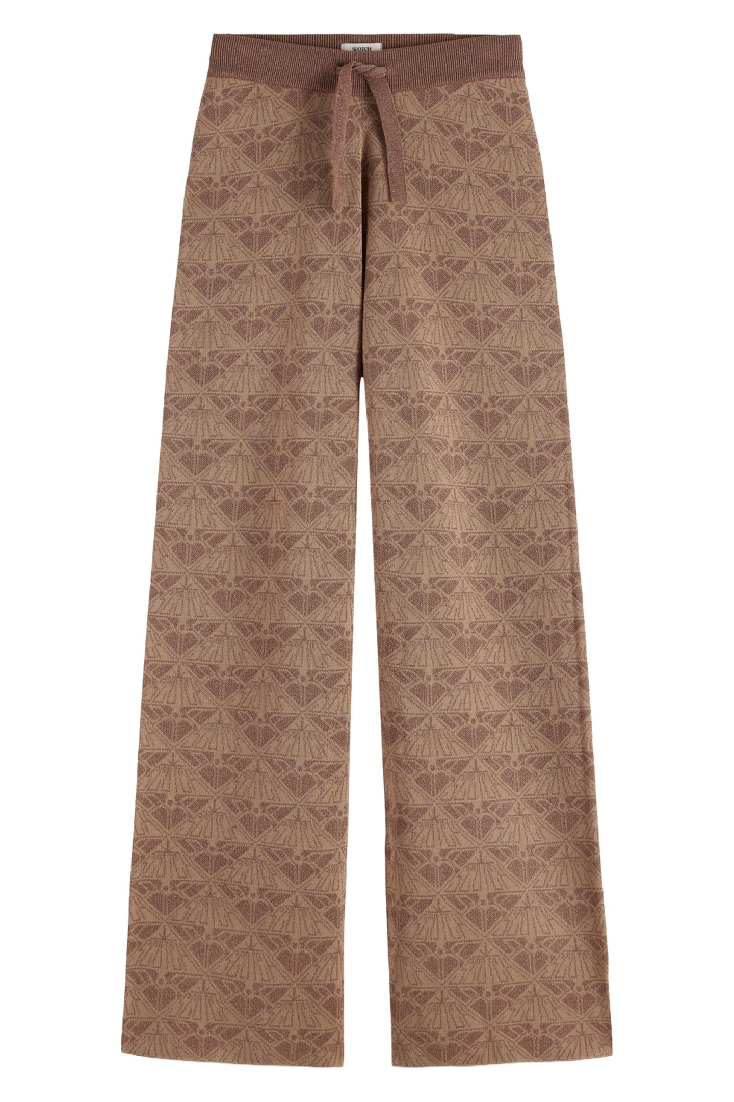 MONOGRAM JACQUARD KNITTED TROUSERS DESERT SAND 1