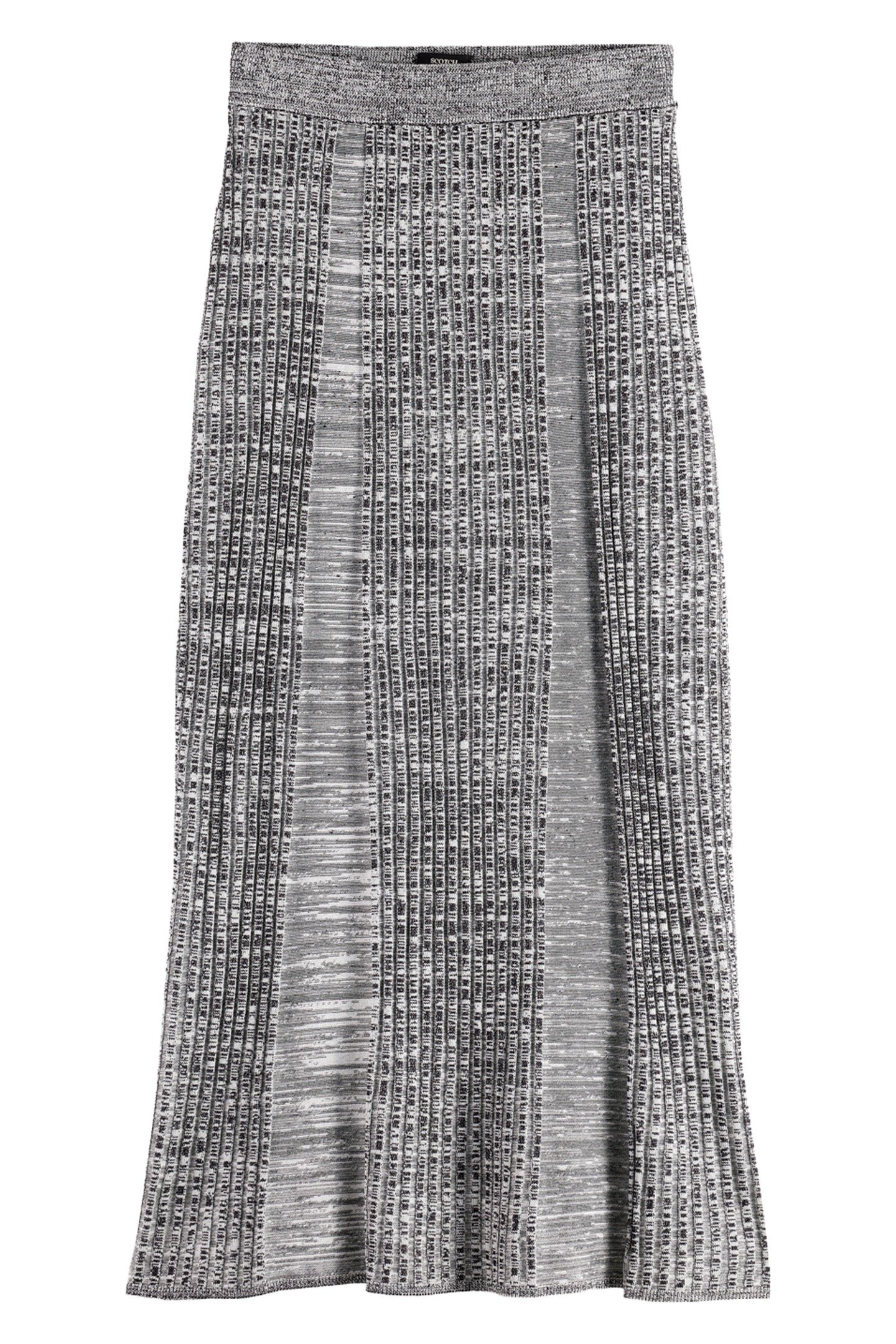 MAXI RIBBED KNITTED SKIRT BLACK 1