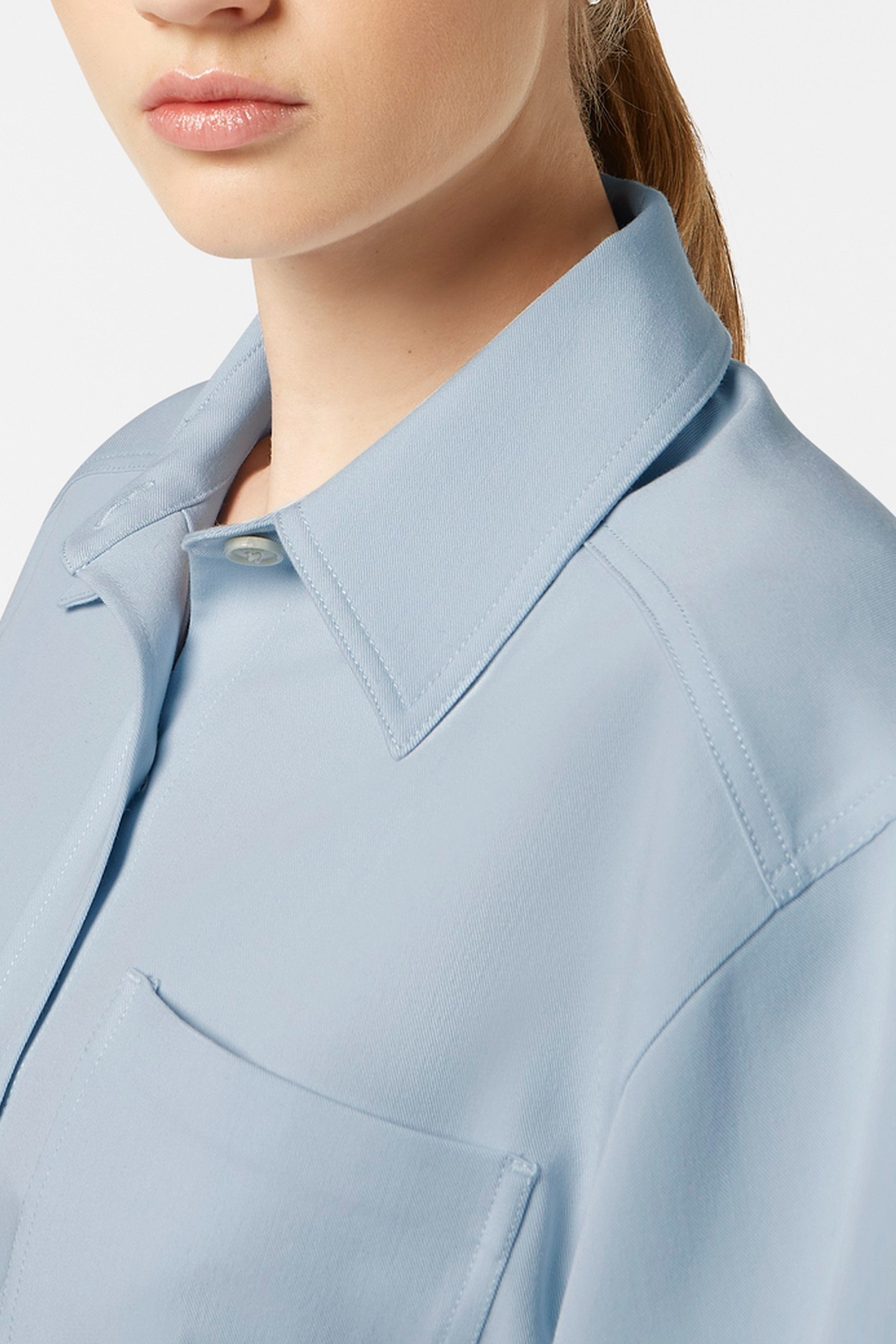 FITTED SHORT SLEEVE SHIRT SHIRTING BLUE 2