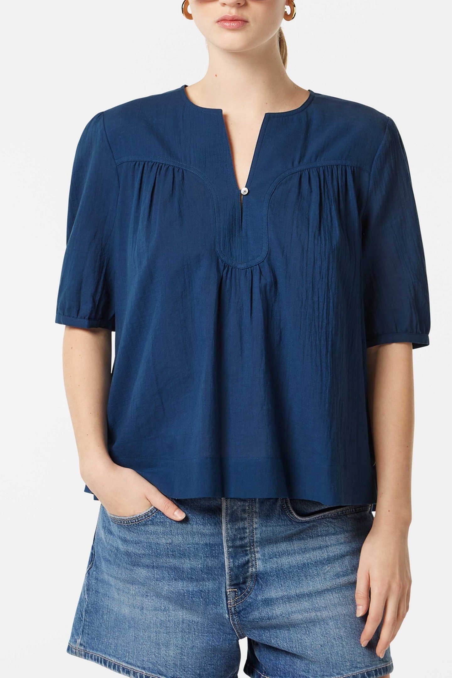 PRINTED SHORT SLEEVE TOP ATLANTIC BLUE 3