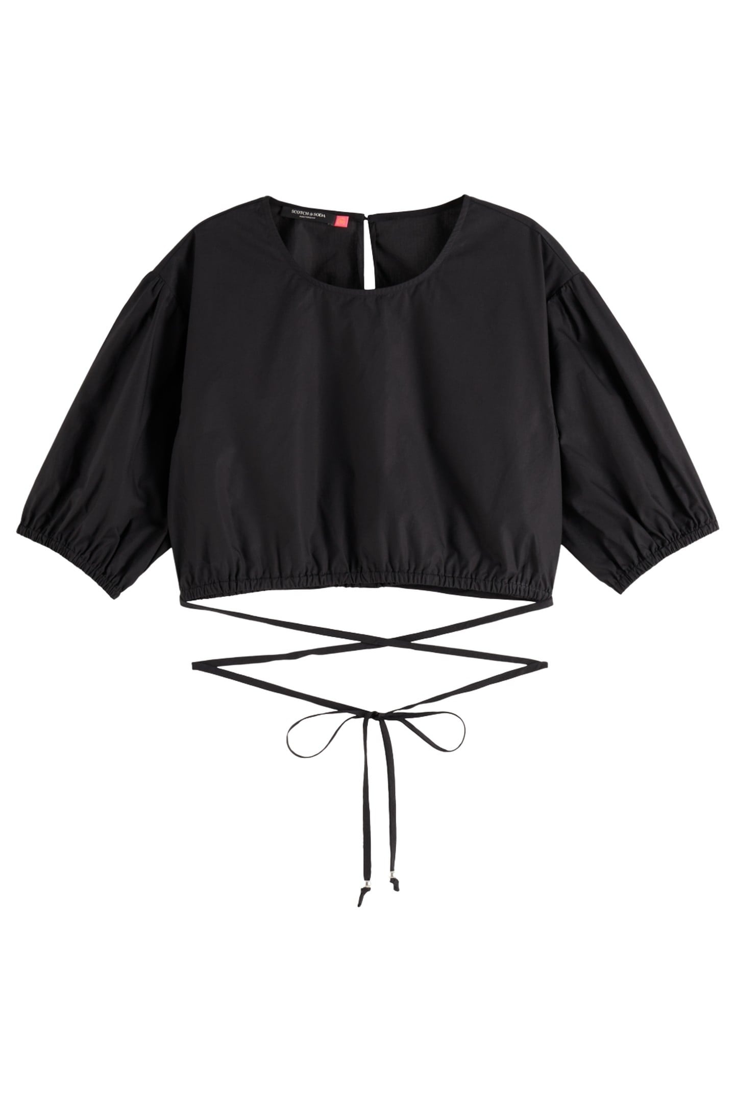 CROPPED POPLIN TOP BLACK 4
