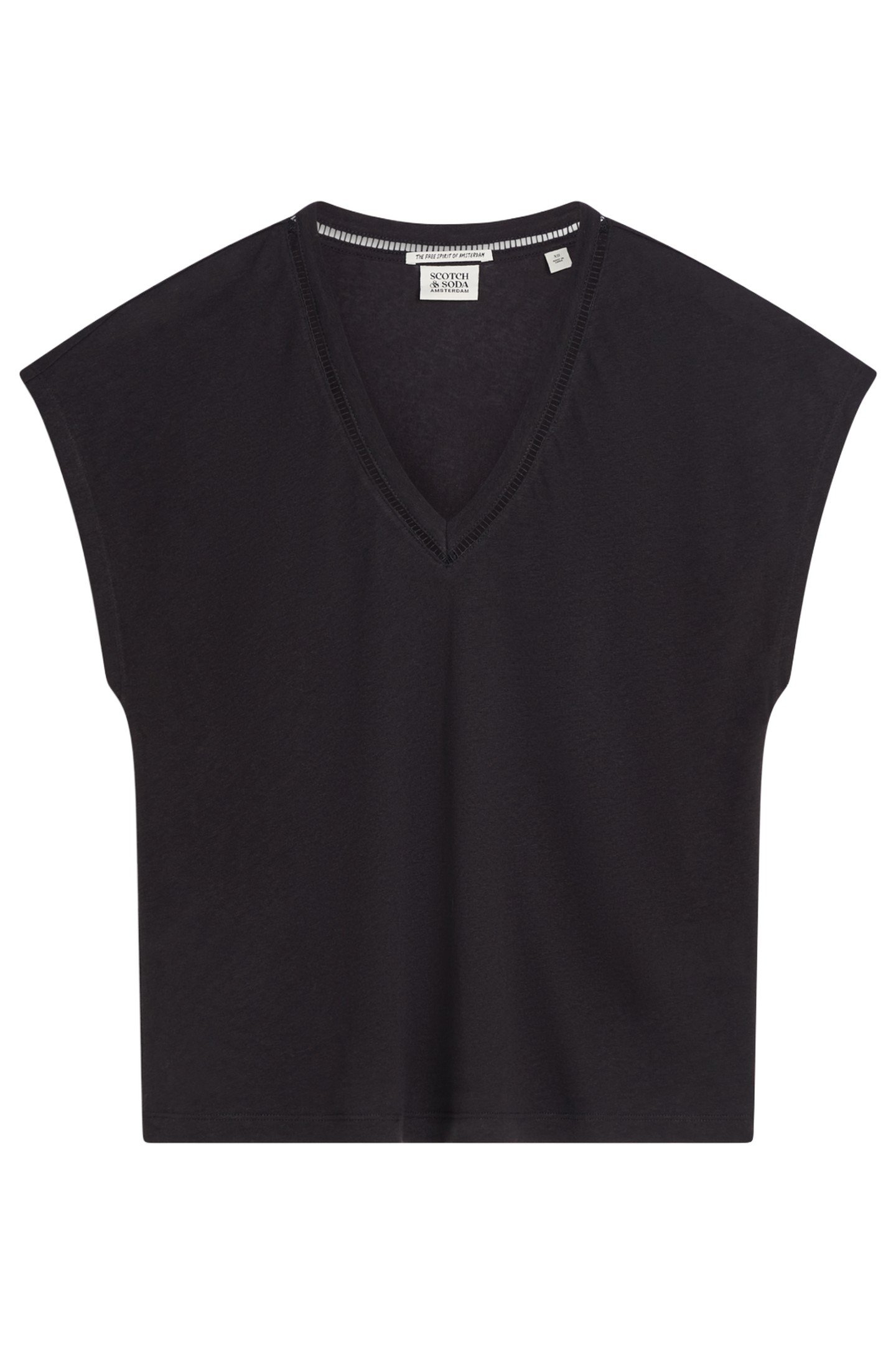 COTTON LINEN V-NECK T-SHIRT PEACH PINK 5