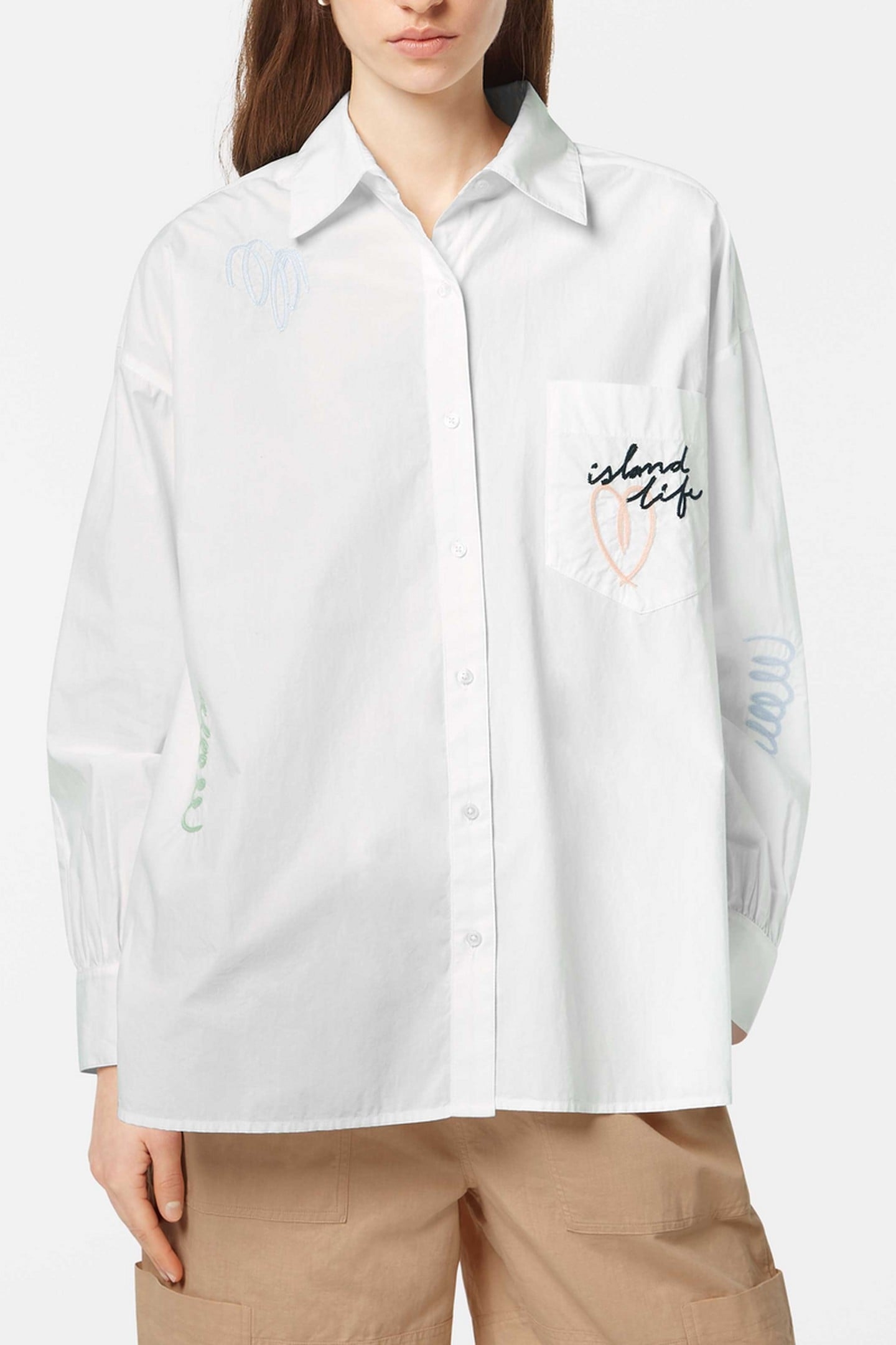 EMBROIDERED POPLIN SHIRT WHITE 2
