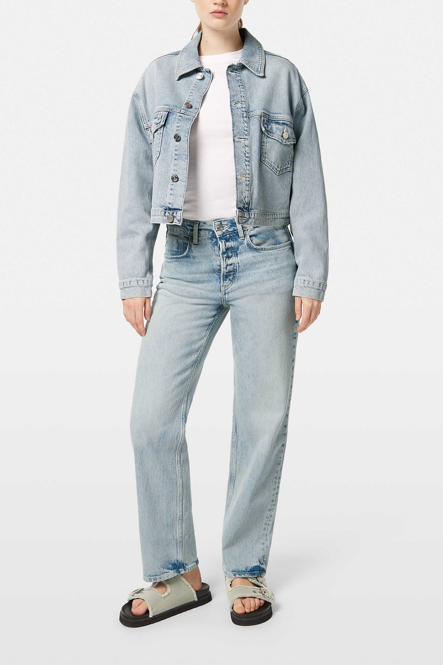 CROPPED DENIM TRUCKER JACKET BLUE STORY STORY BLUE 1