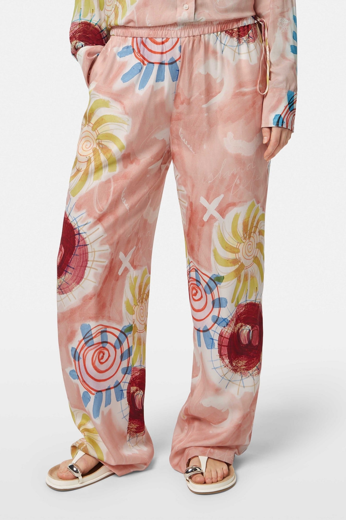 GIA - MID RISE WIDE LEG ELASTICATED TROUSERS ABSTRACT SUN PI 7