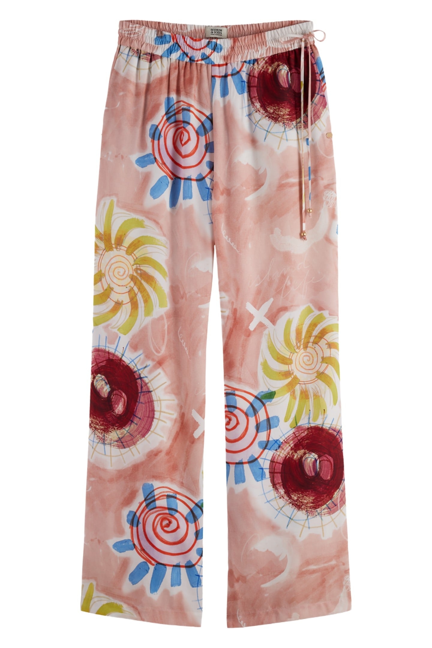 GIA - MID RISE WIDE LEG ELASTICATED TROUSERS ABSTRACT SUN PI 4