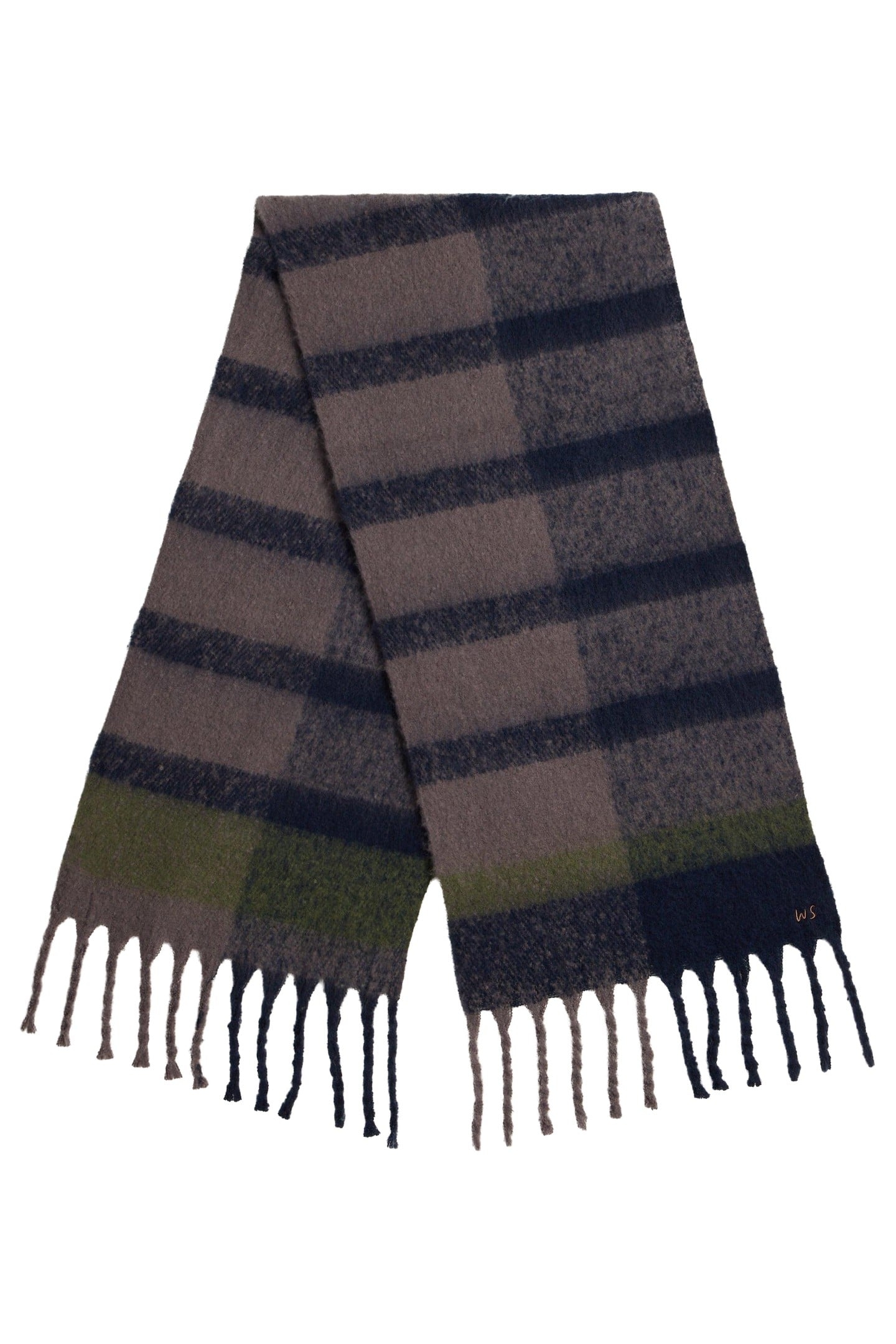 BENNY BRUSHED SCARF GREY MULTI 1