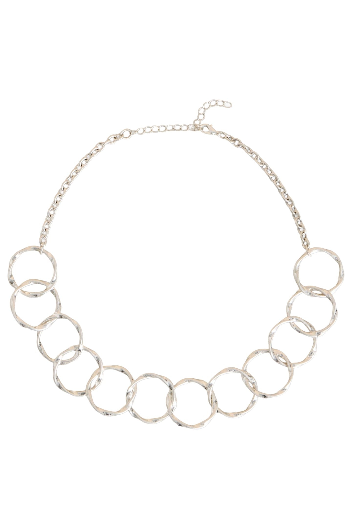 CYNTHIA ROUND CHAIN NECKLACE SILVER TONE METALLIC 1