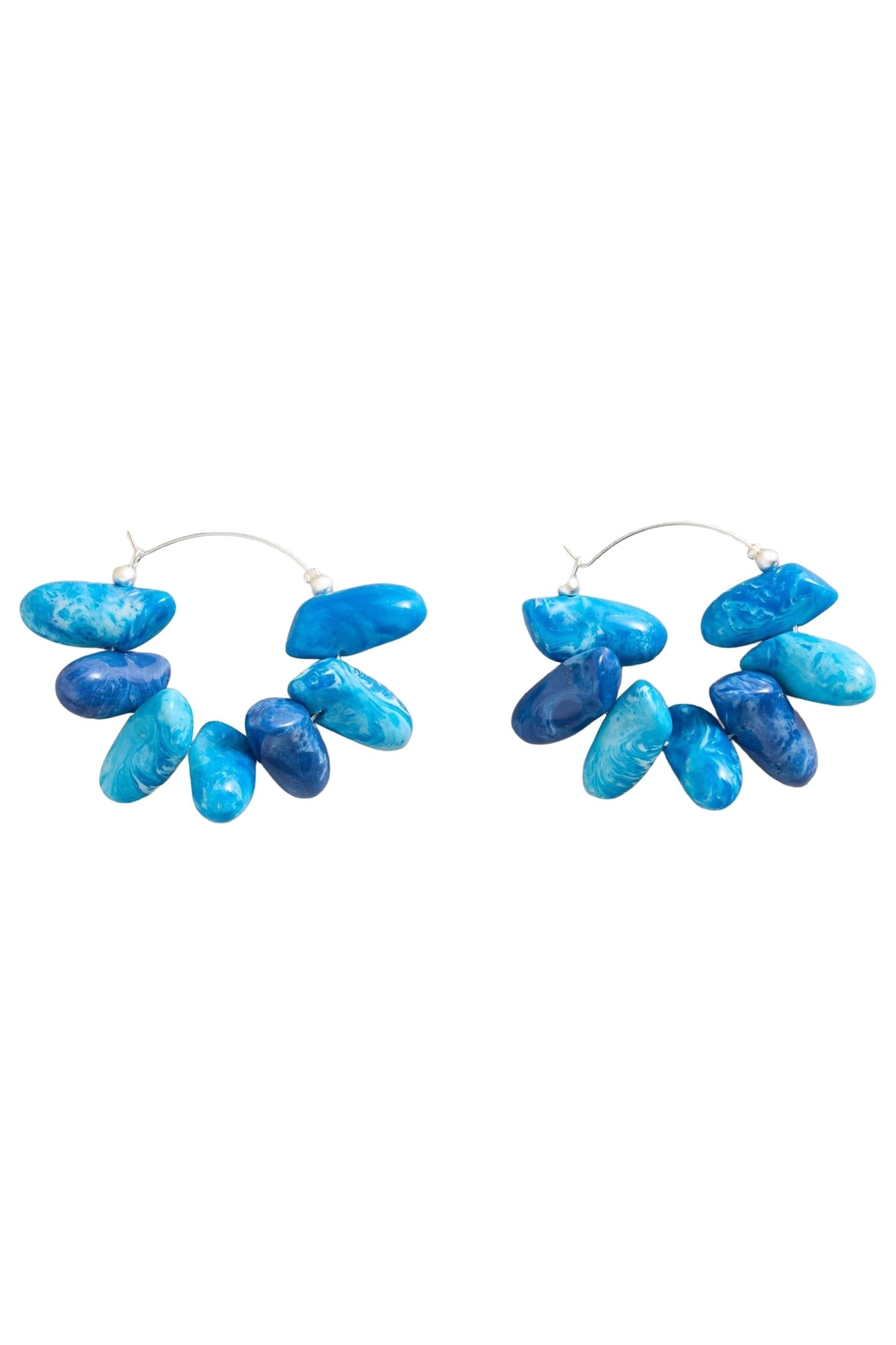 CAMELLIA RESIN EARRING BLUE MULTI 1