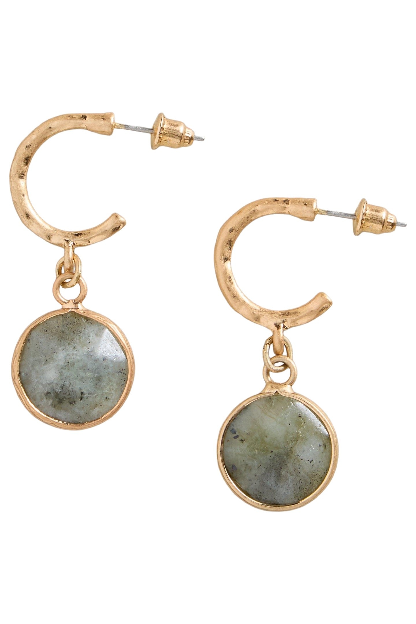 IRIS DROP STONE EARRING DUSTY GREY 1