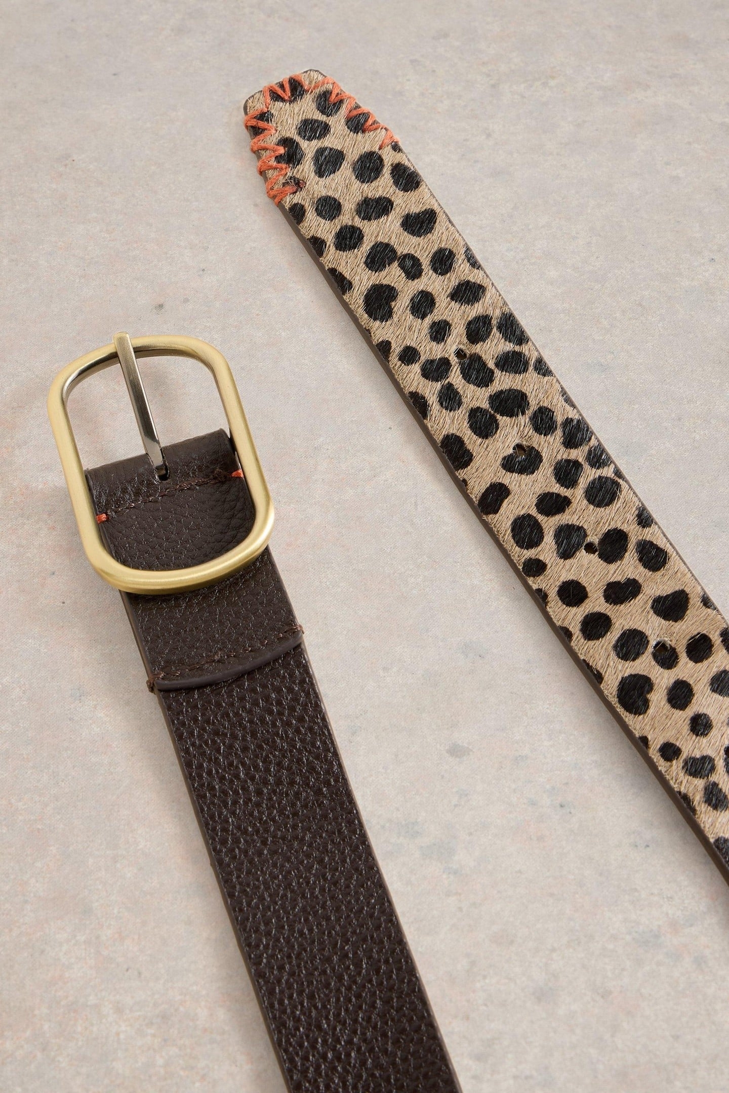 REVERSIBLE LEATHER BELT NATURAL MULTI 3