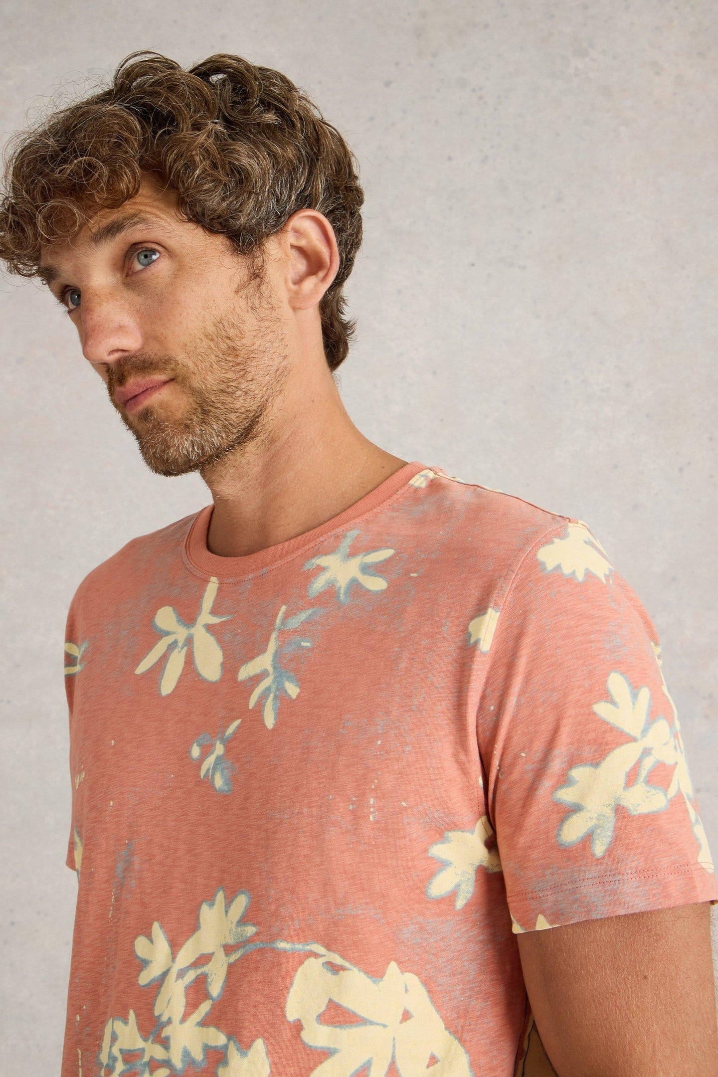 FLORAL PRINTED SS TEE PINK PRINT 1