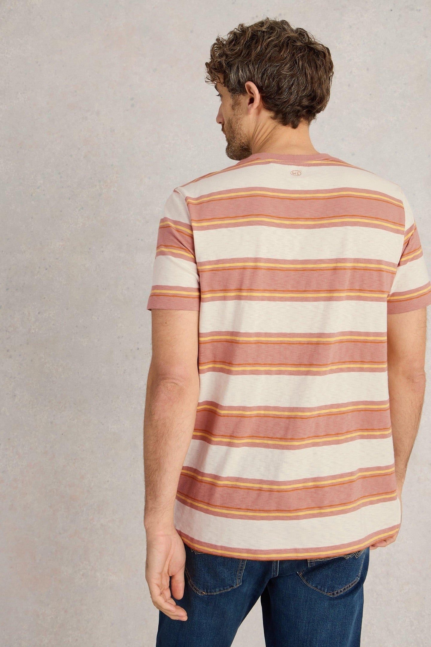 ABERSOCH STRIPE SS TEE WHITE MULTI 3