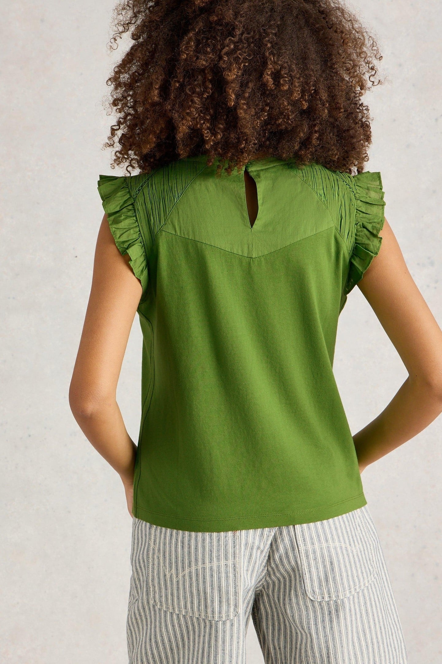 PAIGE FRILL MIX TOP BRIGHT GREEN 3