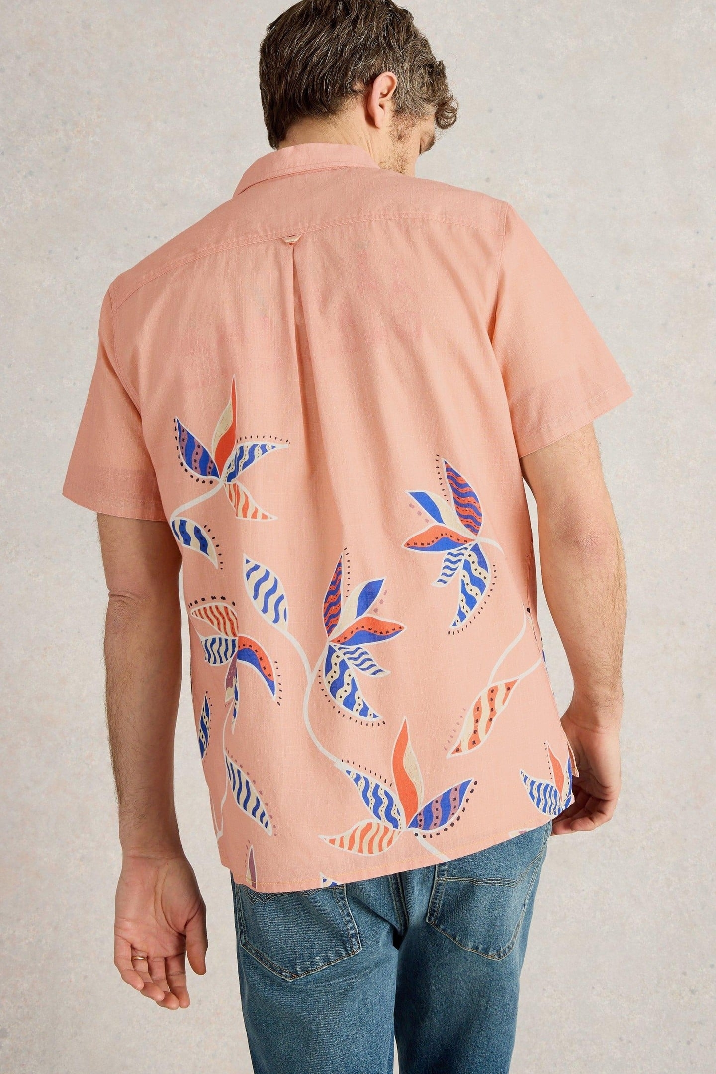 FINSBURY LEAVES PRINTED SHIRT PINK PRINT 3